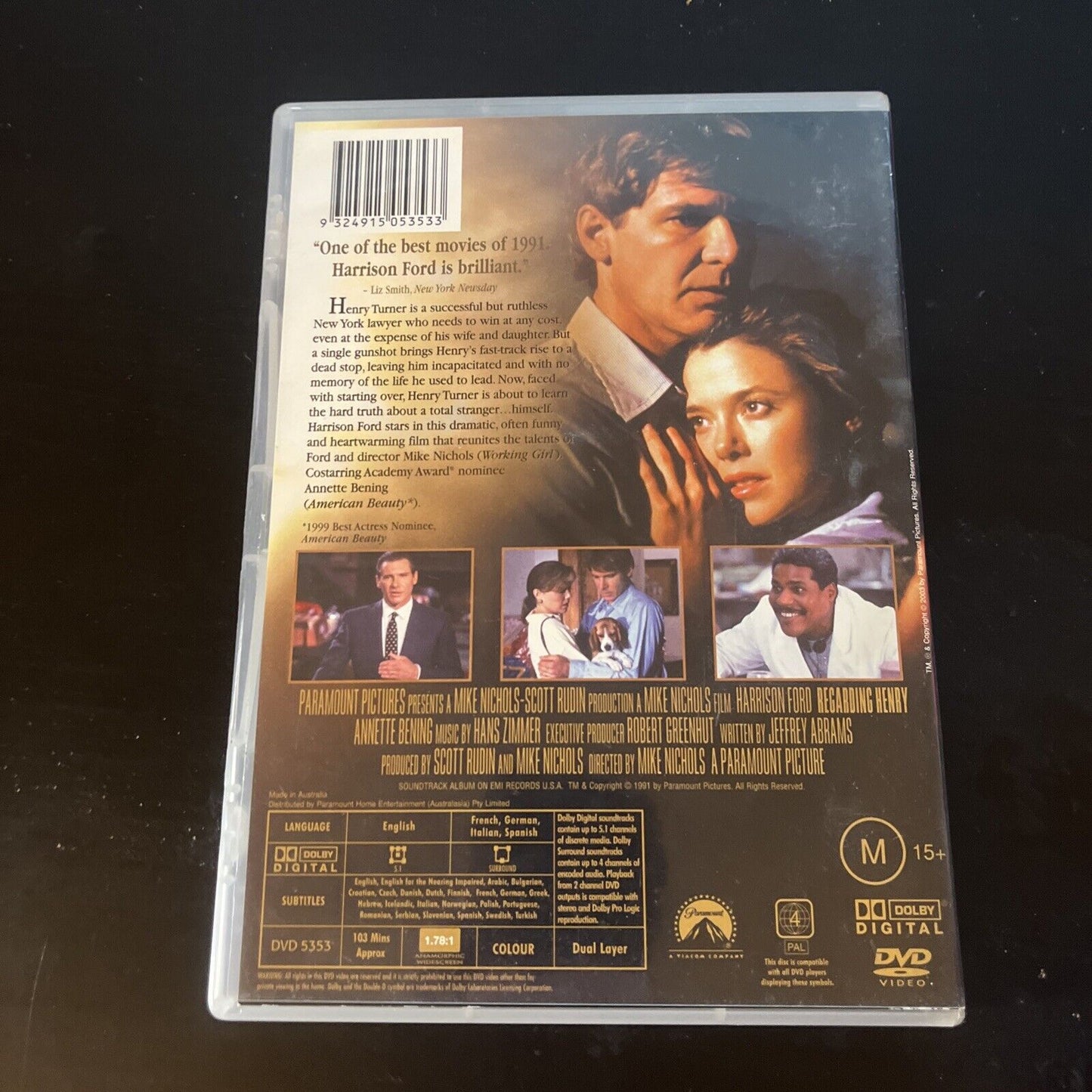 Regarding Henry (DVD, 1991) Annette Bening, Harrison Ford Region 4