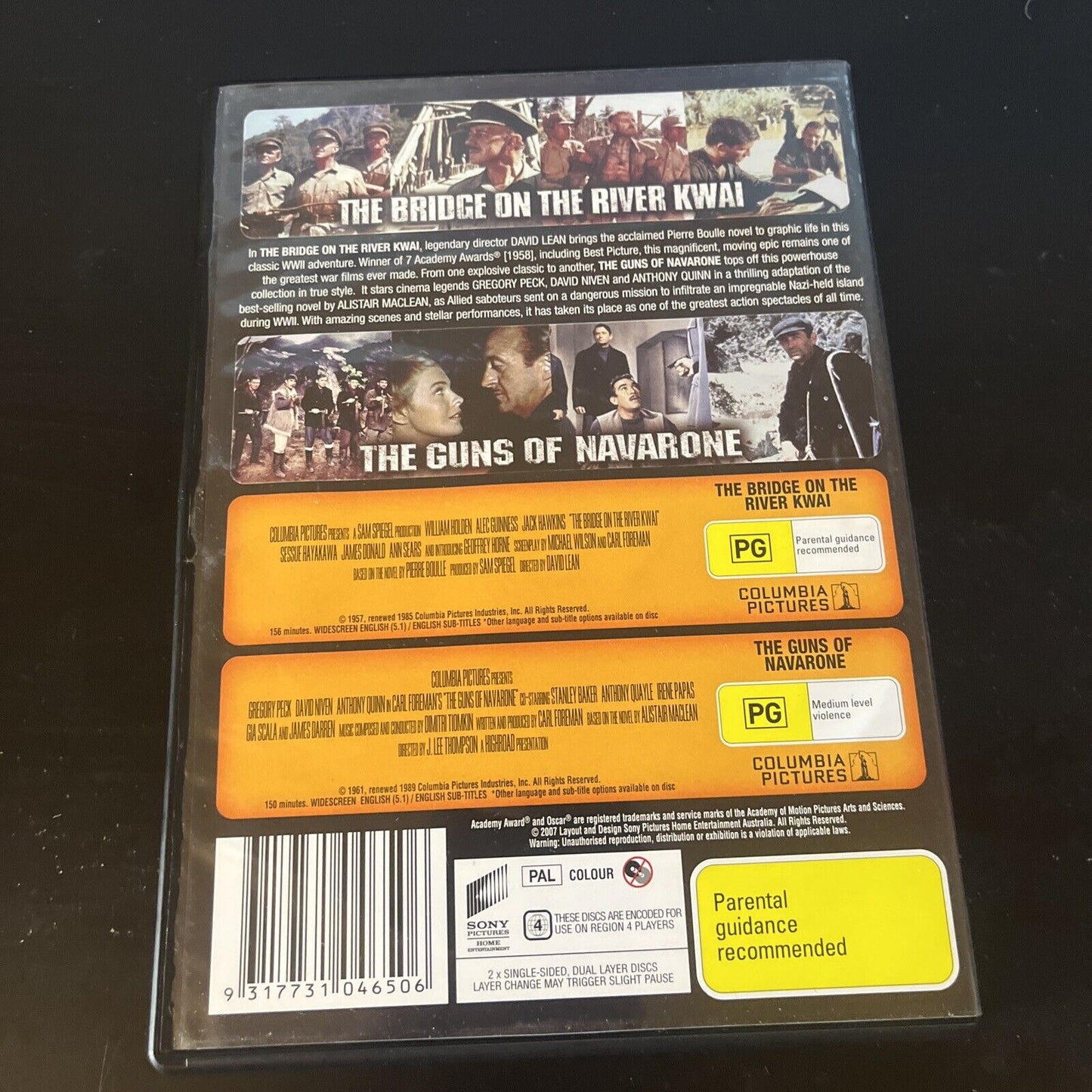 The Guns Of Navarone / The Bridge On The River Kwai (DVD, 1961, 2-Disc) Region 4