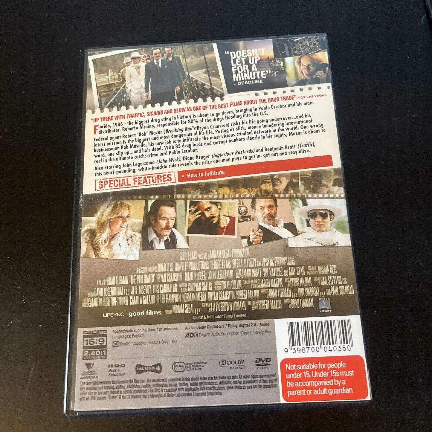 The Infiltrator (DVD, 2016) Bryan Cranston, John Leguizamo Region 4