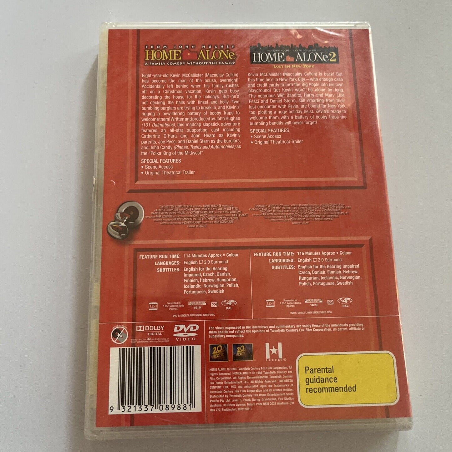 *New Sealed* Home Alone / Home Alone 2 - Lost In New York (DVD, 1990) Region 4