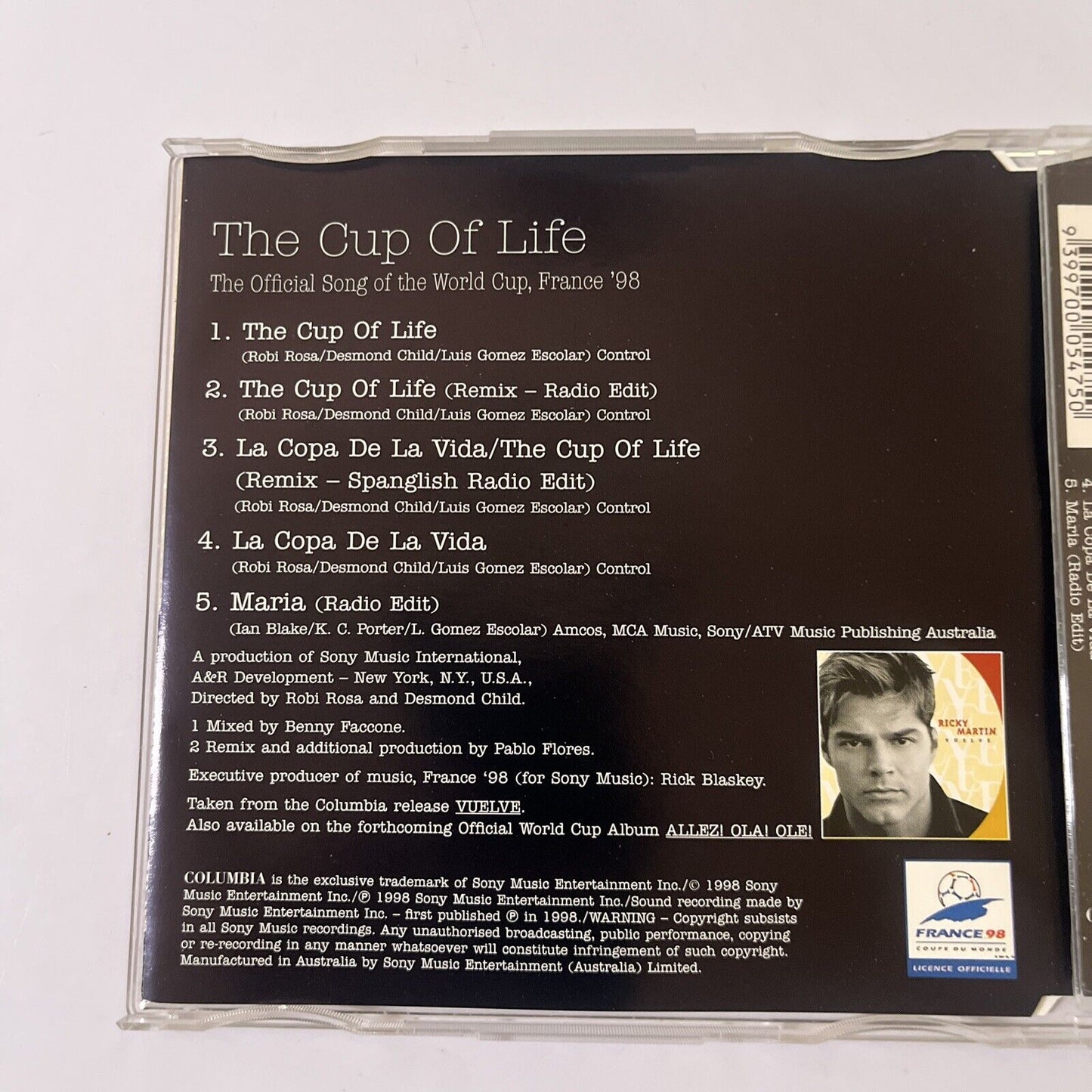 Ricky Martin  - The Cup Of Life (CD, 1998) 6 track