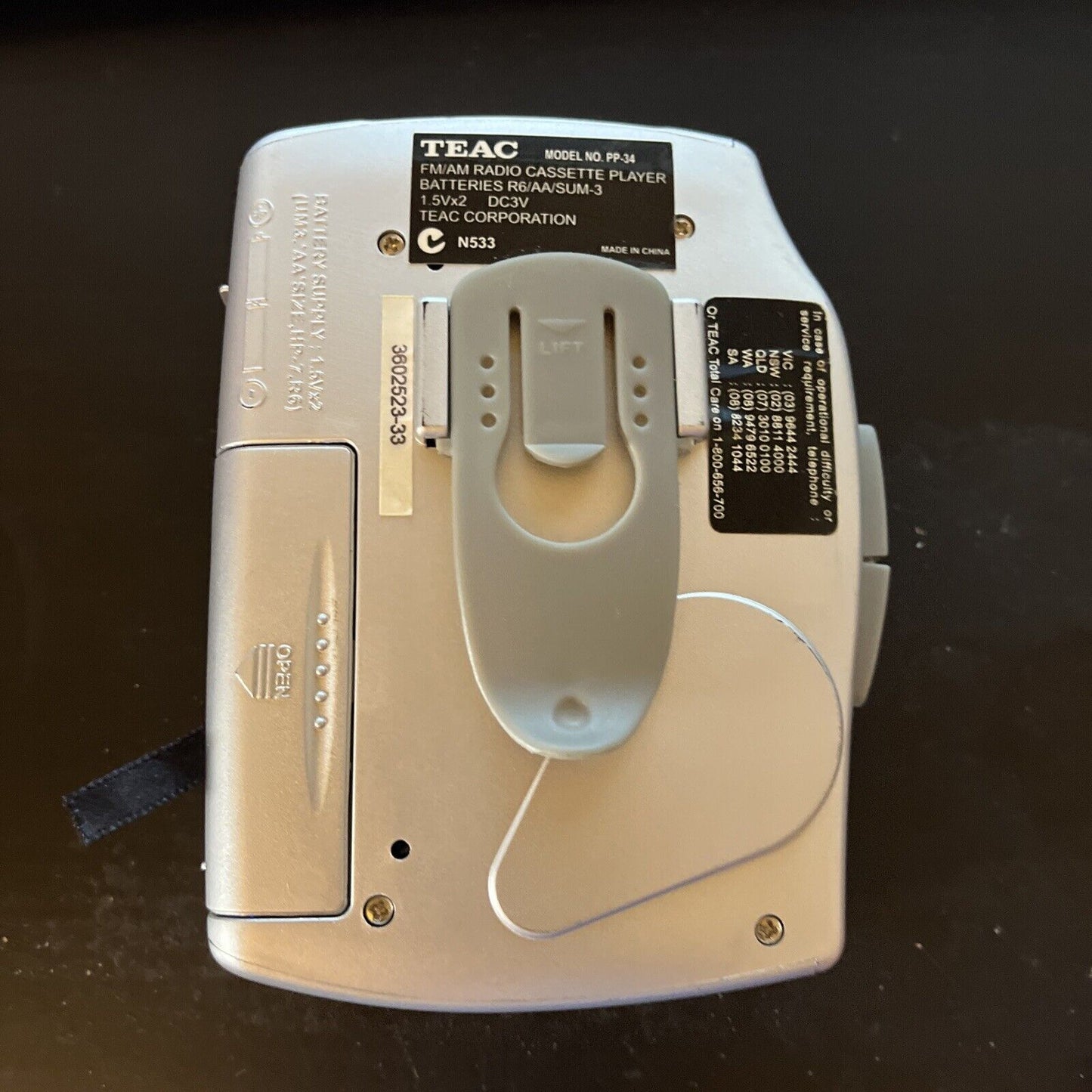 Teac FM/AM Radio Cassette Player PP-34 *For Parts Or Repair*