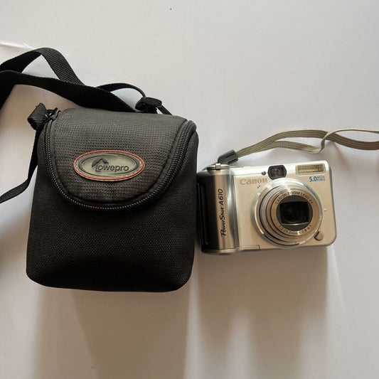 Canon PowerShot A610 5MP Digital Camera With Lowepro Case