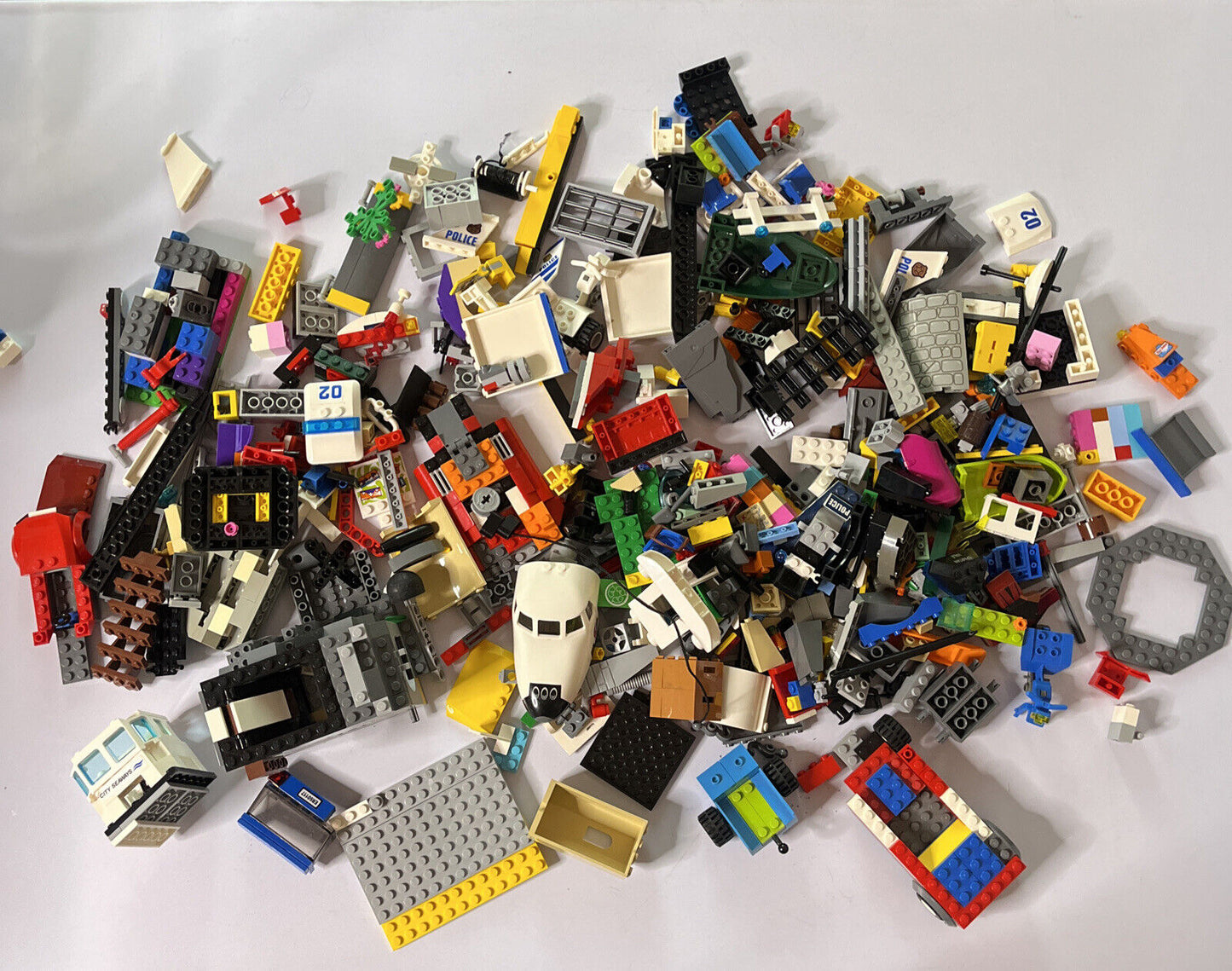 Genuine Official Lego 1.6kg Bulk Lot Bundle Cars Plane Police City Parts Bricks