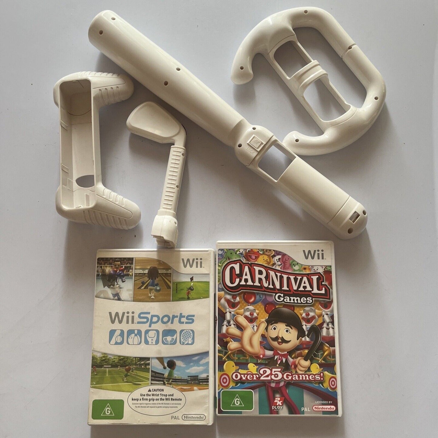 Wii Sports & Carnival Games Nintendo Wii With Accessories Bat, Golf Club PAL