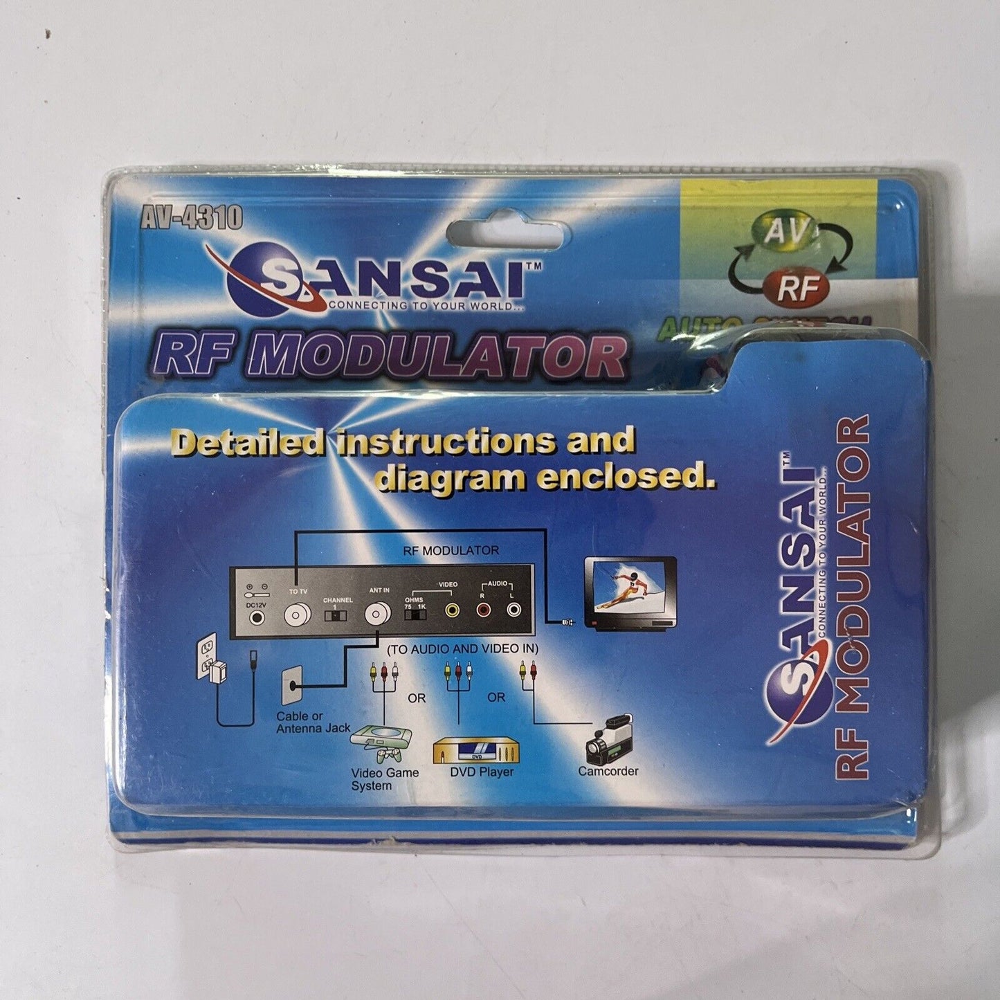 Sansai RF Modulator AV To RF Auto Switch AV-4310