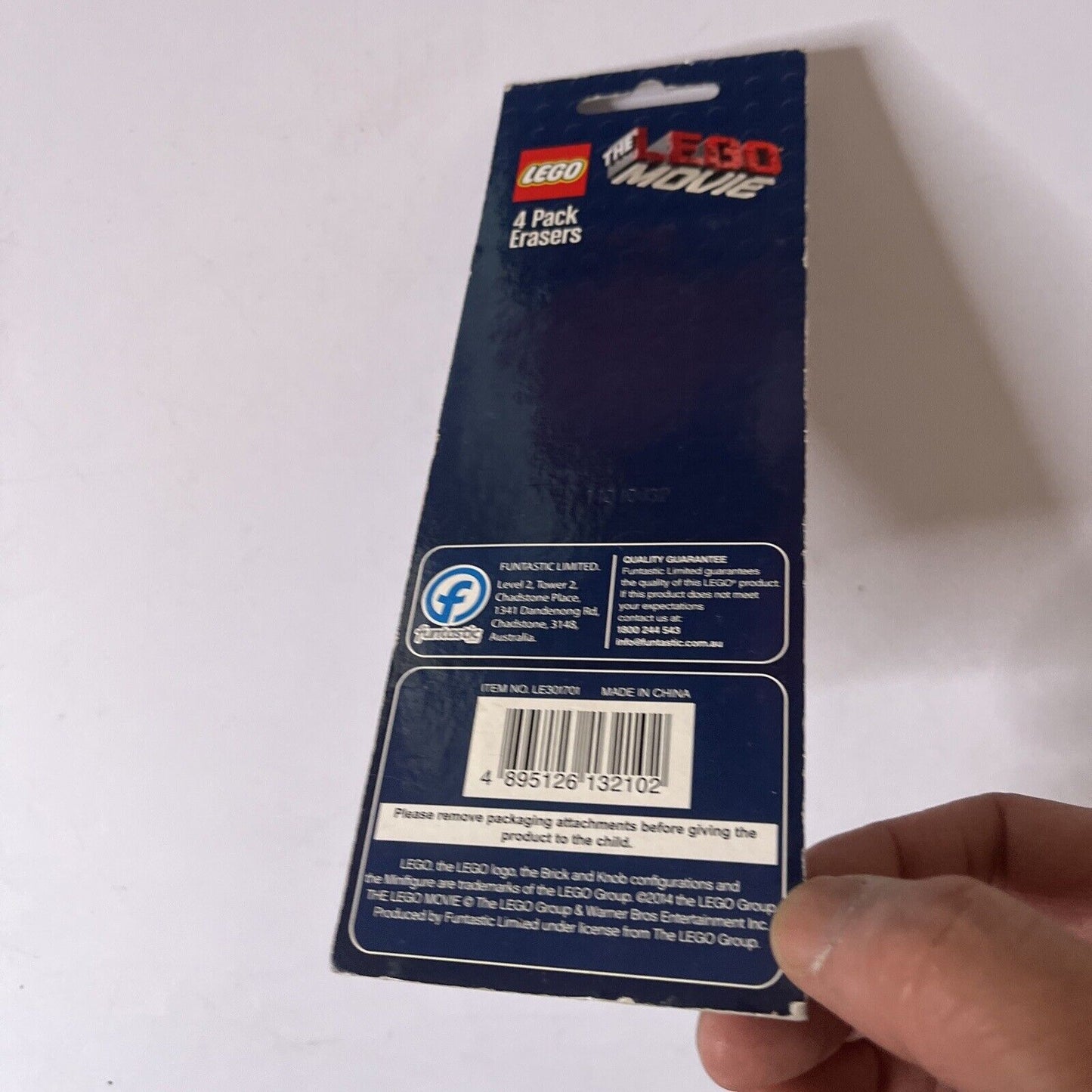 *New Sealed* Lego The Lego Movie 4 Pack Erasers