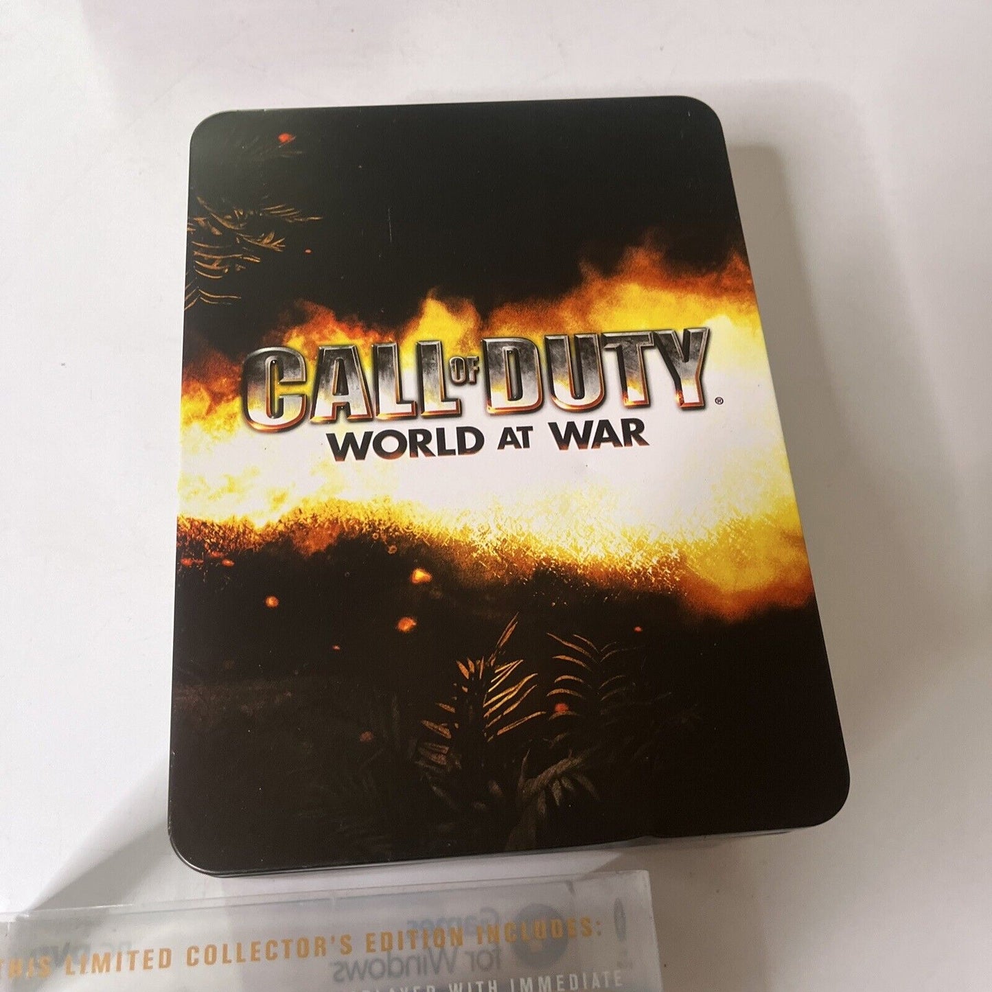 Call Of Duty World At War Tin Case & Steel Flask *No Game*