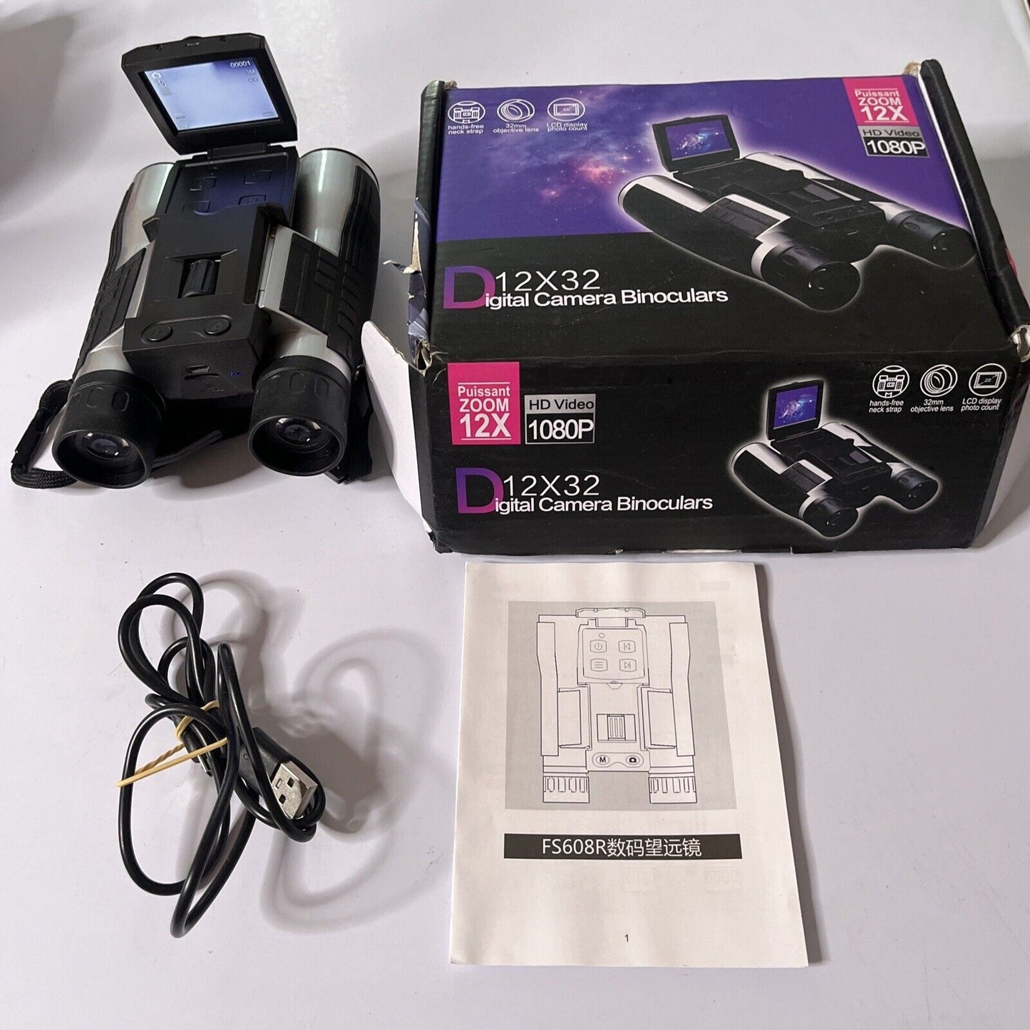 Digital Camera Binoculars 12x32 Puissant Zoom 12x HD Video 1080P