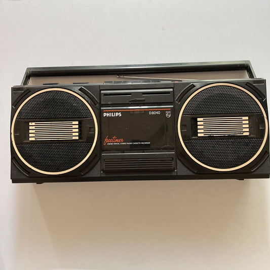 Philips Freetimer D8040 AM/FM Stereo Radio Cassette Recorder Boombox