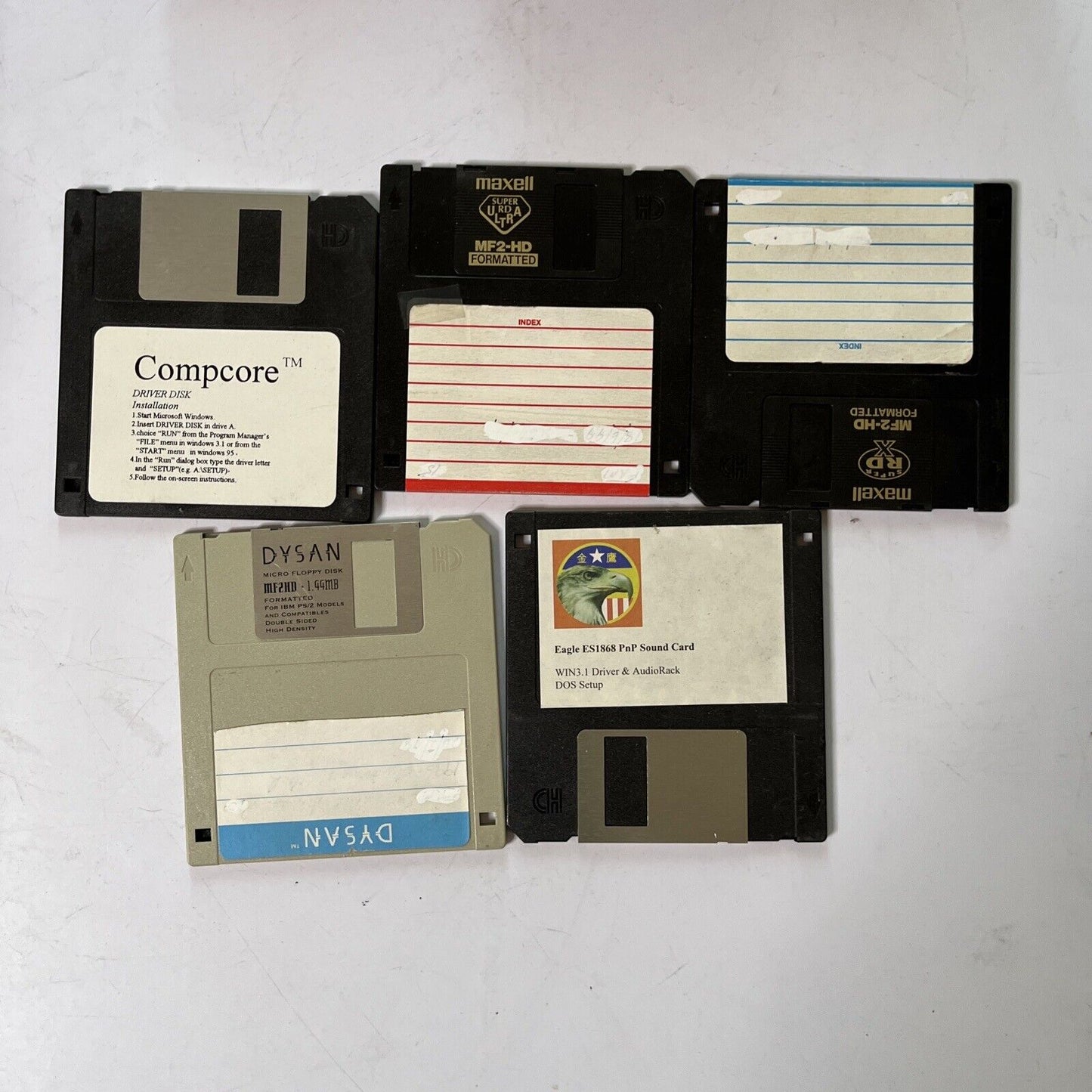 5x Floppy Disc 3.5" HD 1.4mb Used