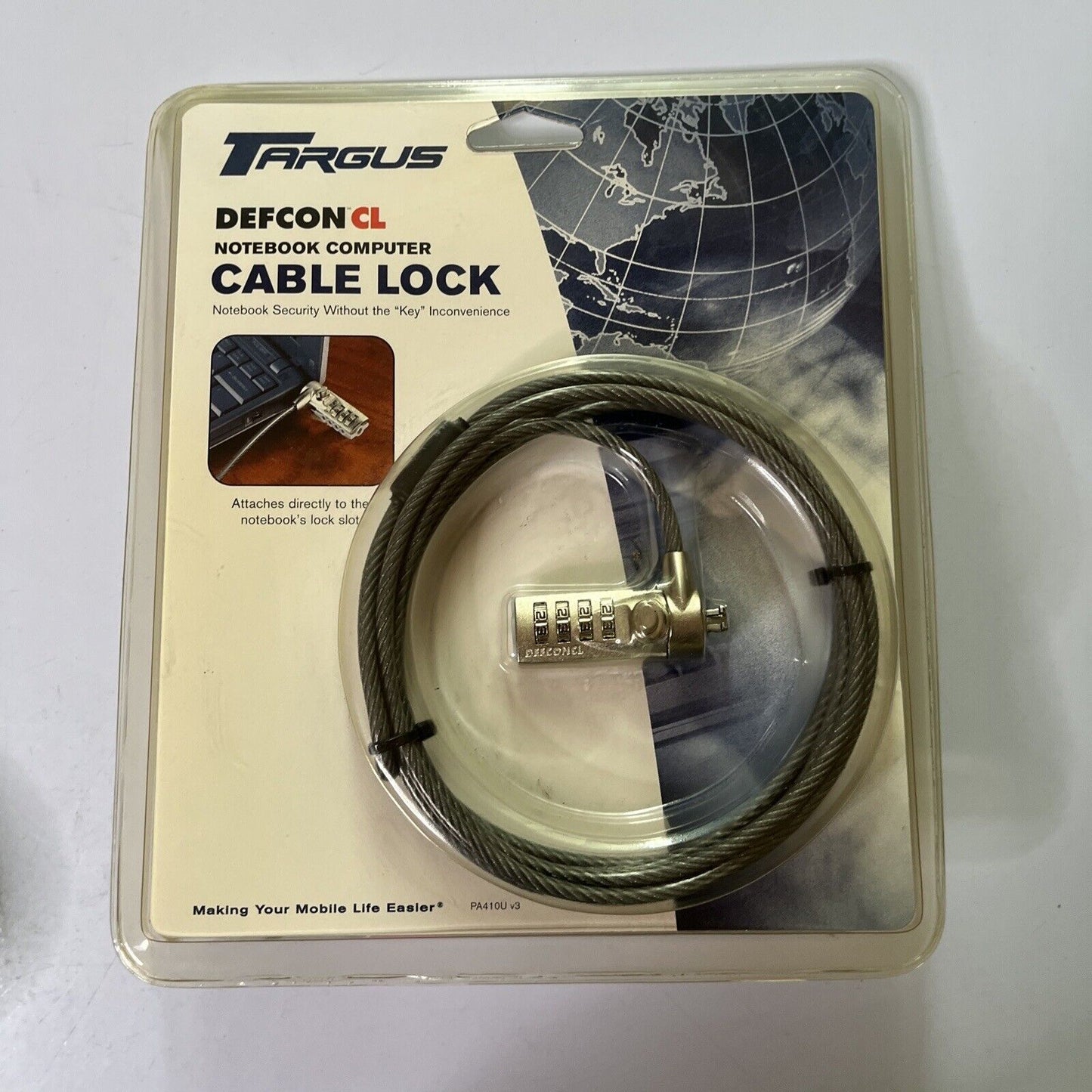Targus PA410AU DEFCON CL Notebook Laptop Coiled Cable Lock *New Sealed*