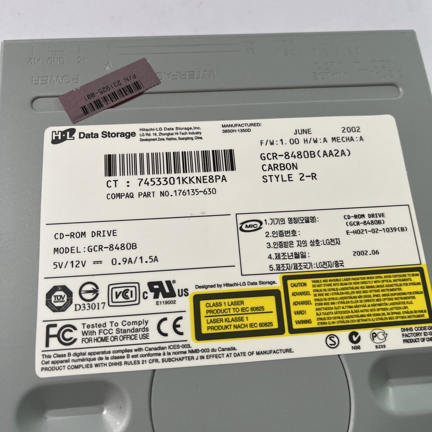 Compaq Internal CDROM Drive IDE GCR-8480B