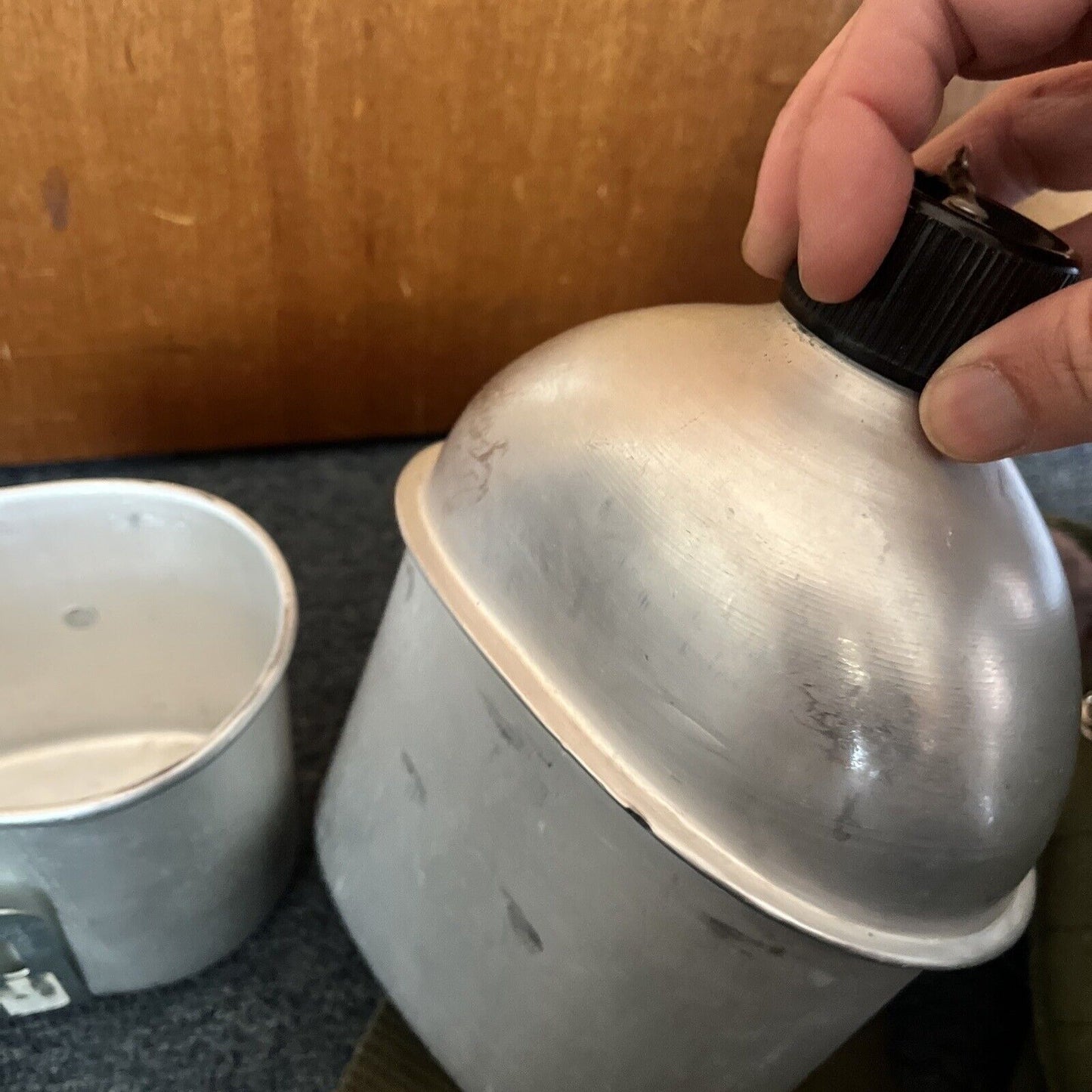 Army Canteen Steel Water Bottle With Waist Strap