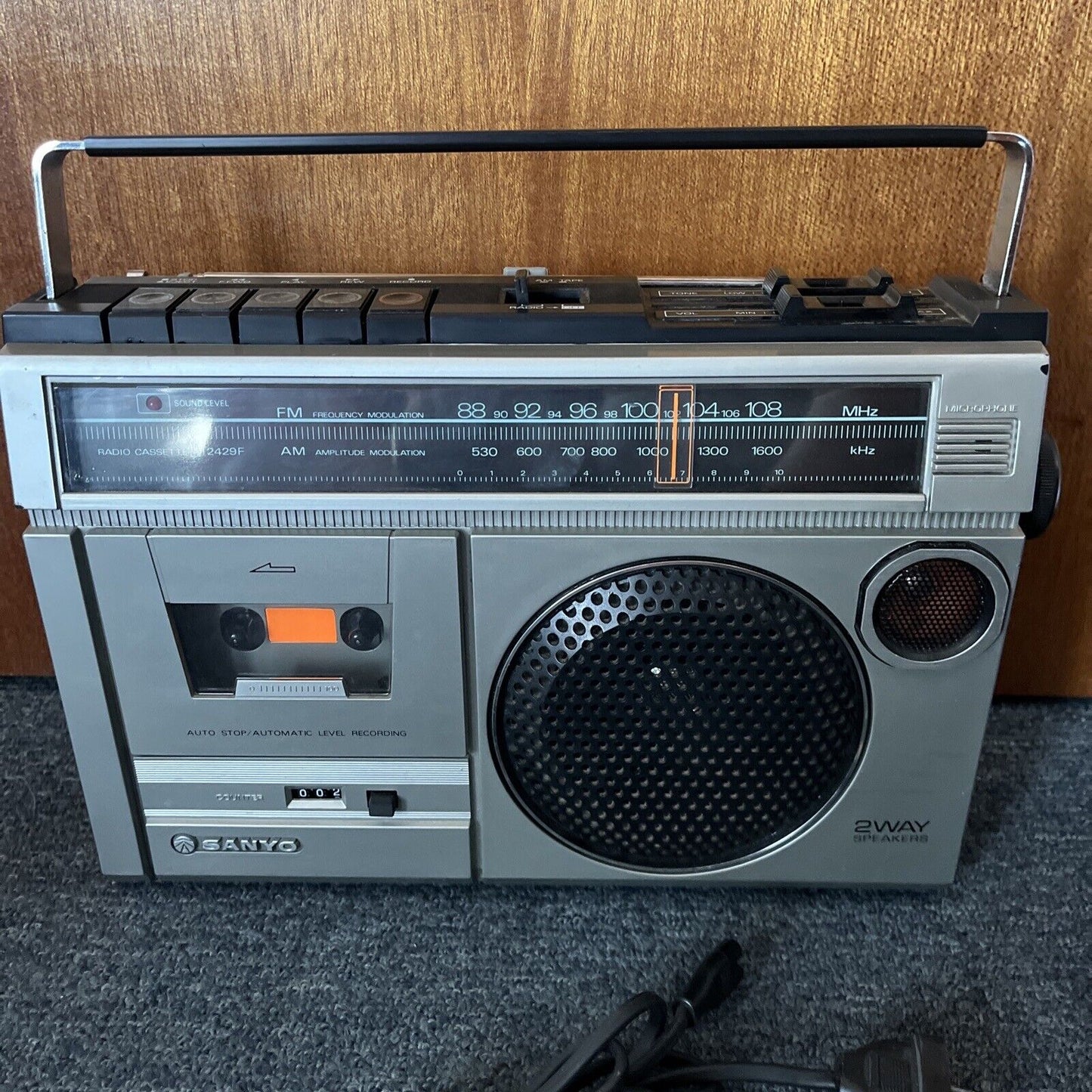 Sanyo Boombox M2429F Cassette Radio *Cassette & FM Working. AM Not Working*