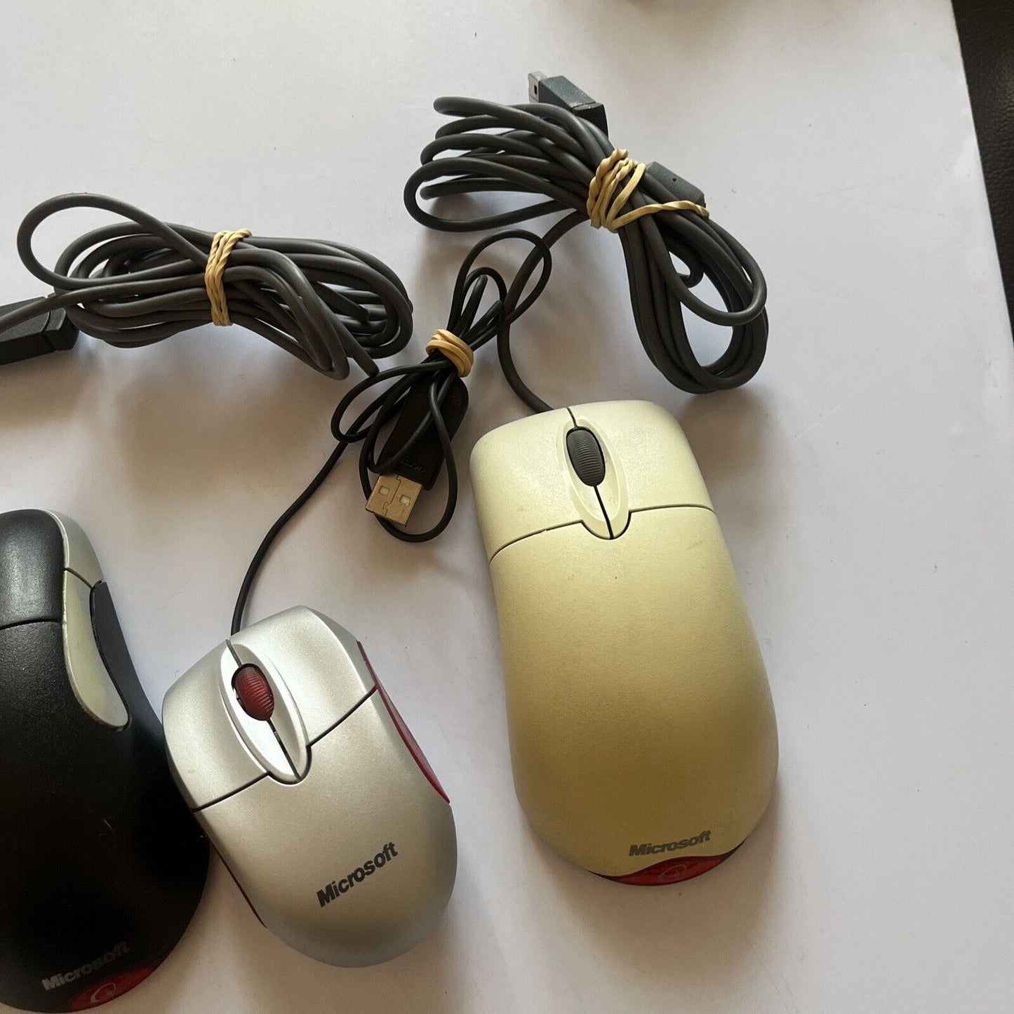 4x Microsoft Optical Mouse: 500 V.2, Notebook Optical, Intellimouse, Wheel 1.1A
