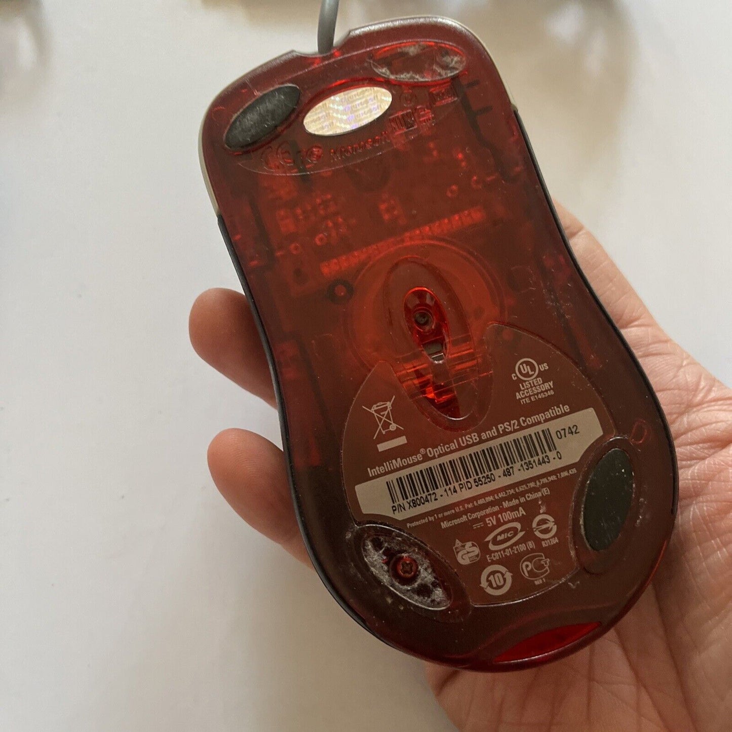 4x Microsoft Optical Mouse: 500 V.2, Notebook Optical, Intellimouse, Wheel 1.1A