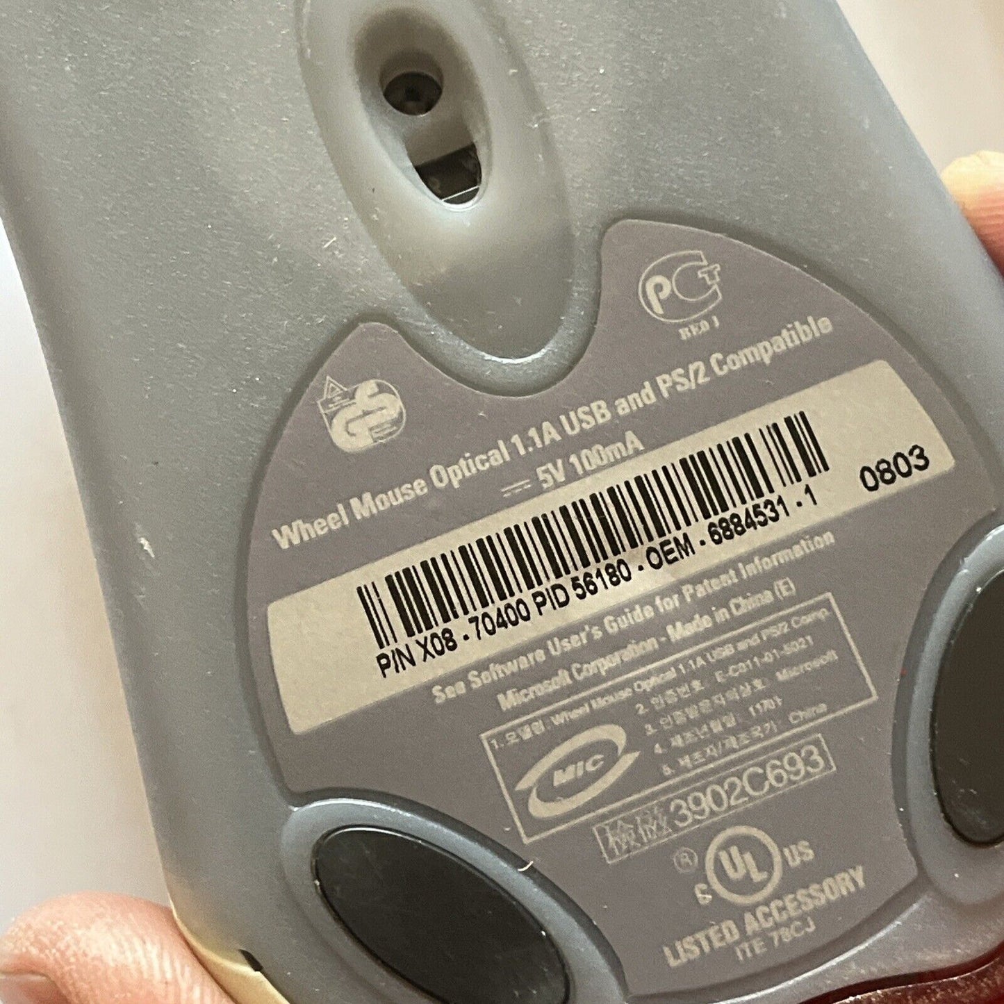 4x Microsoft Optical Mouse: 500 V.2, Notebook Optical, Intellimouse, Wheel 1.1A