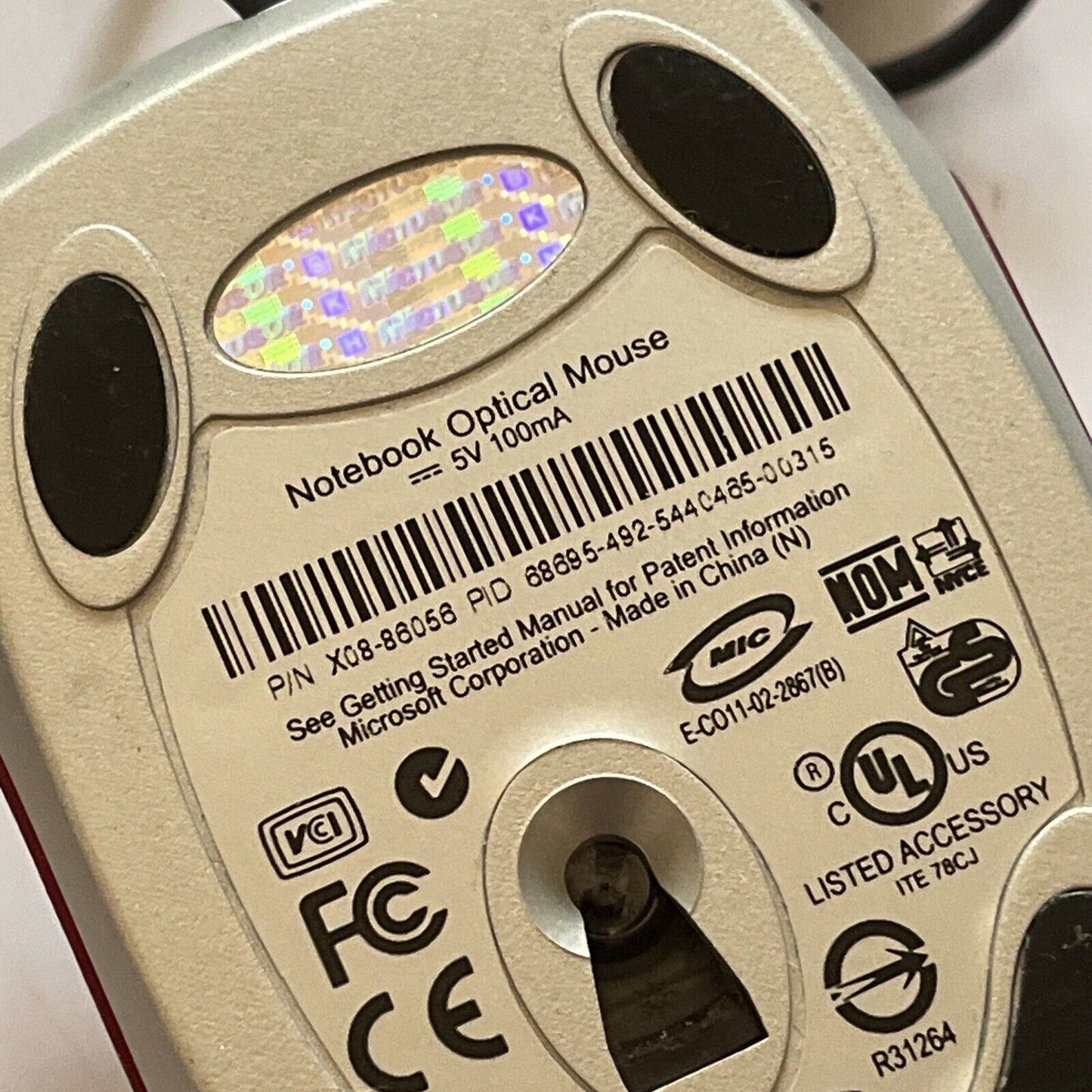 4x Microsoft Optical Mouse: 500 V.2, Notebook Optical, Intellimouse, Wheel 1.1A