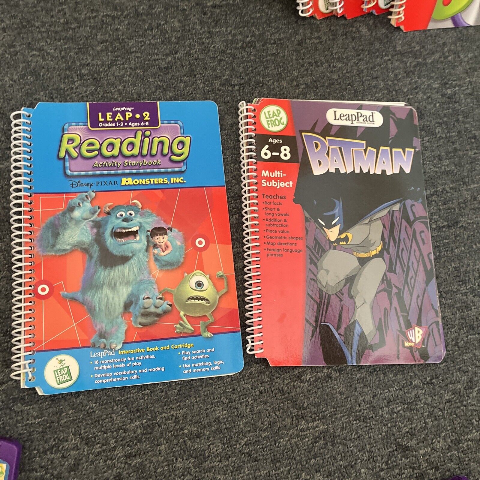 leappad monsters inc Leapfrog LeapPad Learning System w 8 Books Cartridge Disney Pixar Book – Retro Unit