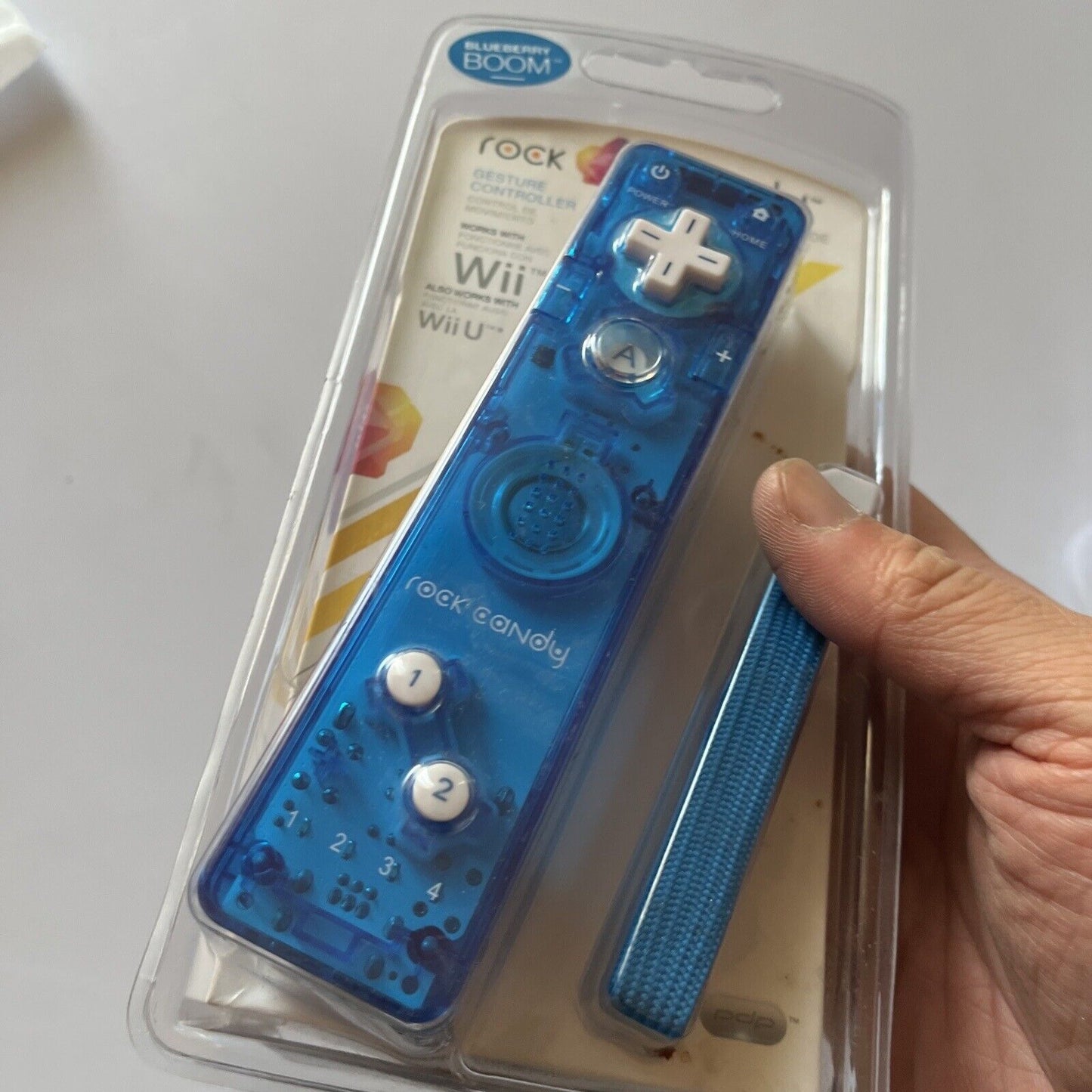 Rock Candy Blue Remote Compatible Controller For Nintendo Wii & U