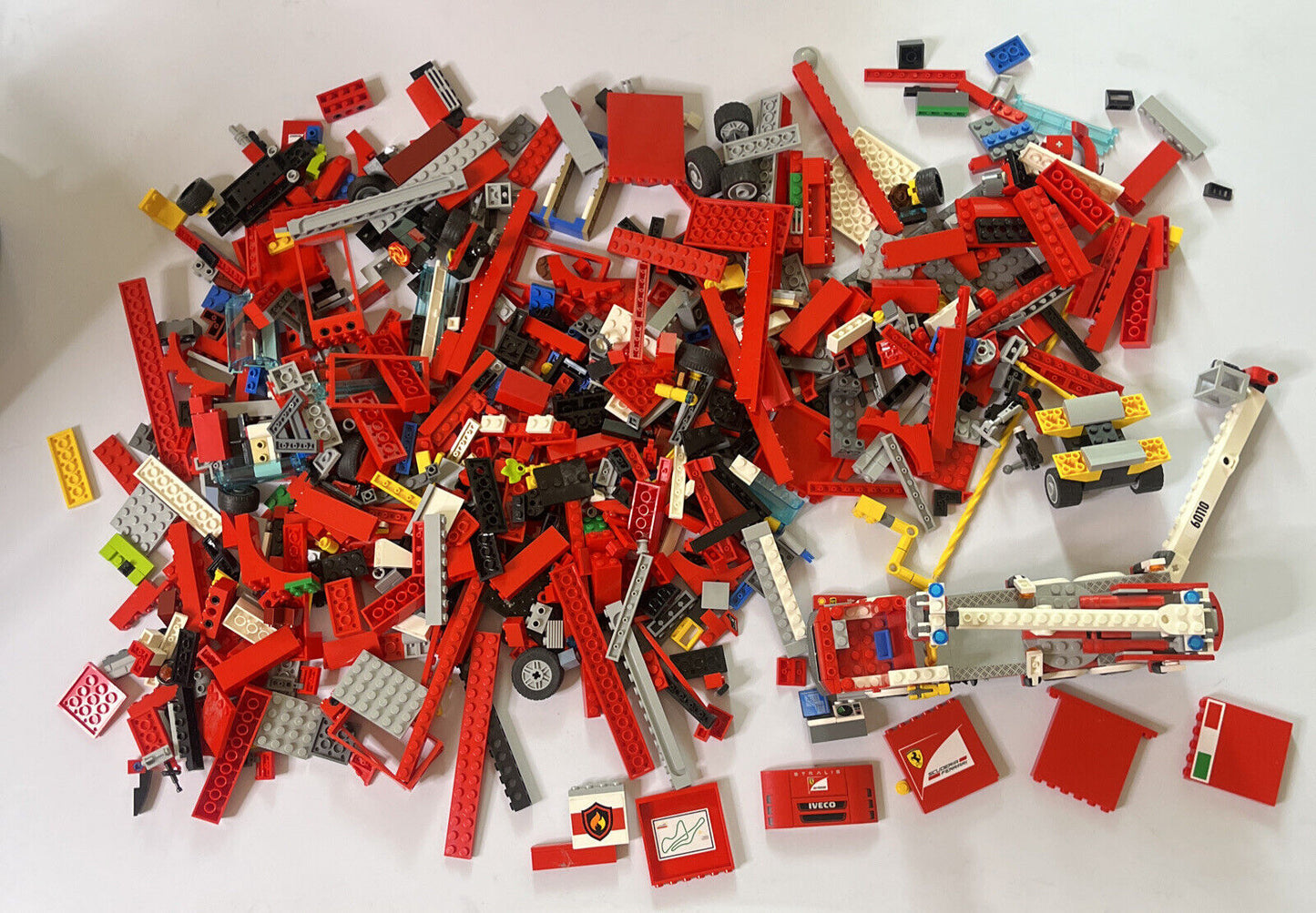 Genuine Authentic Lego 1.55kg Bulk Lot Fire Engine Truck Ferrari Bricks Parts