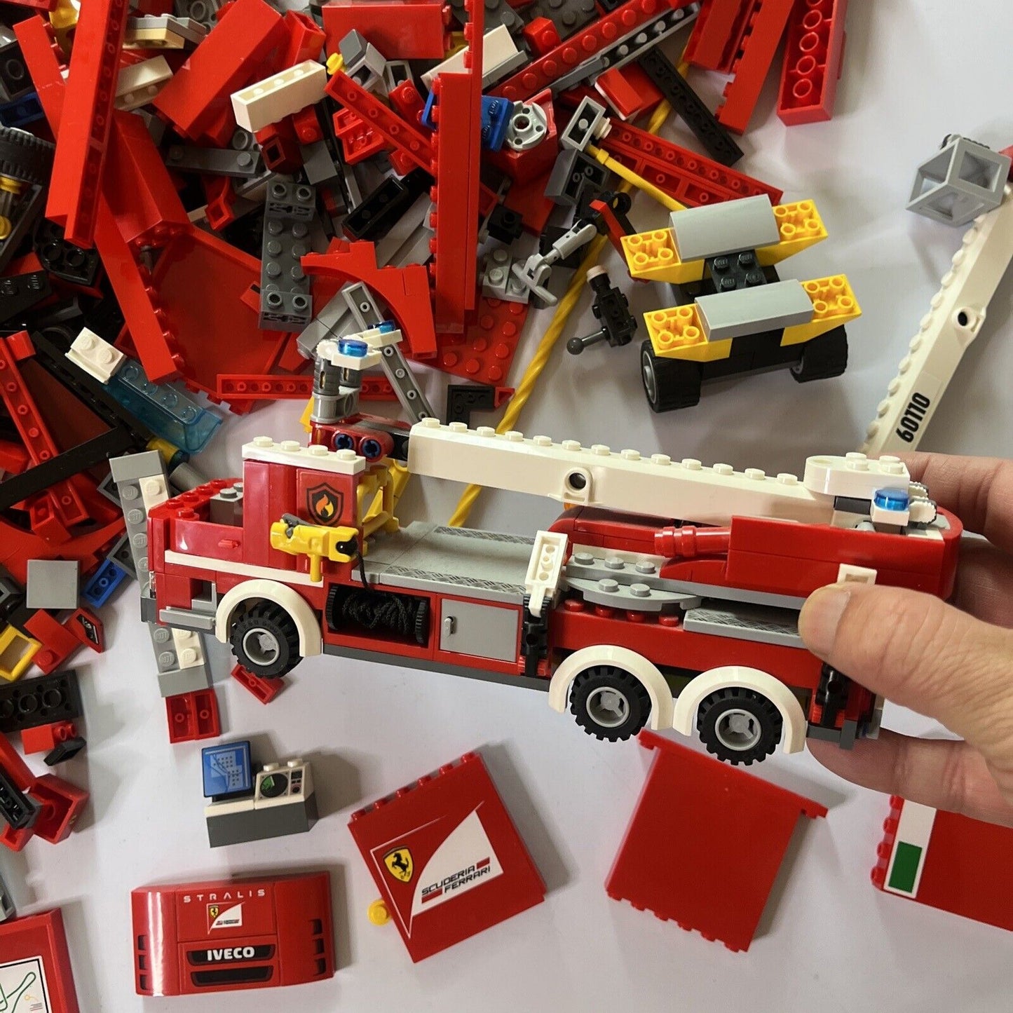 Genuine Authentic Lego 1.55kg Bulk Lot Fire Engine Truck Ferrari Bricks Parts