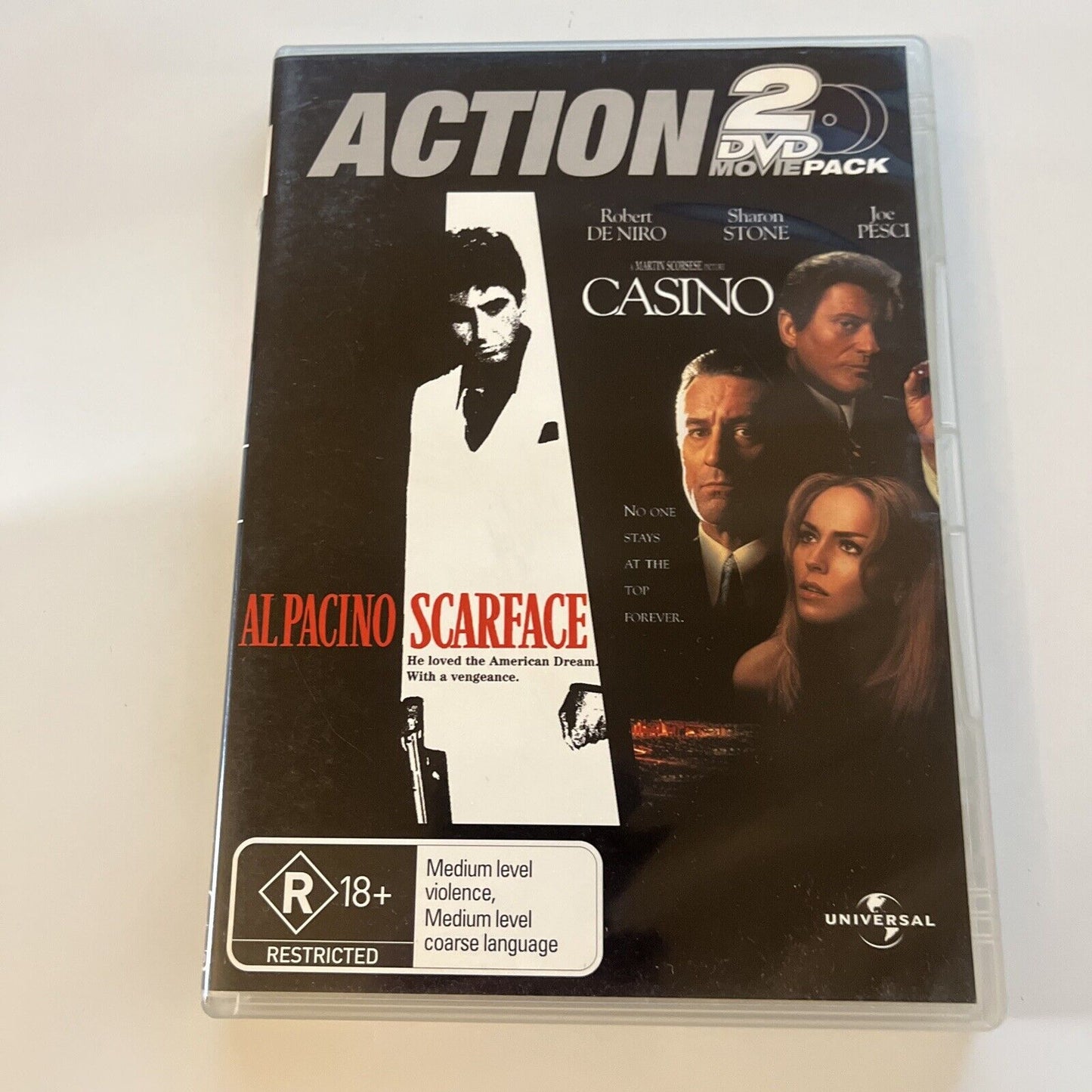 Scarface / Casino (DVD, 2-Disc) Al Pacino, Robert De Niro Region 4 &2
