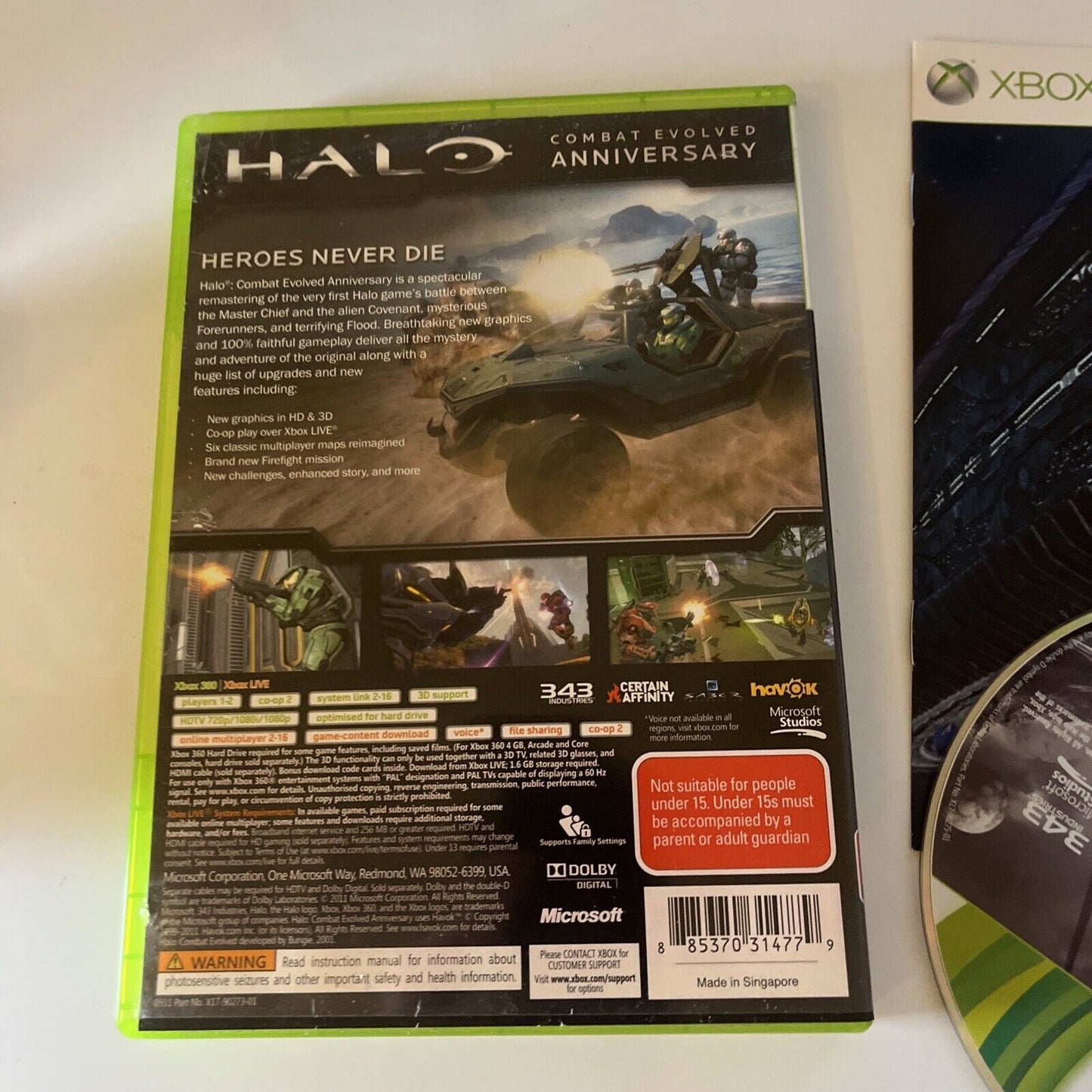 Halo Combat Evolved Anniversary - Microsoft Xbox 360 PAL Game - Includes Manual