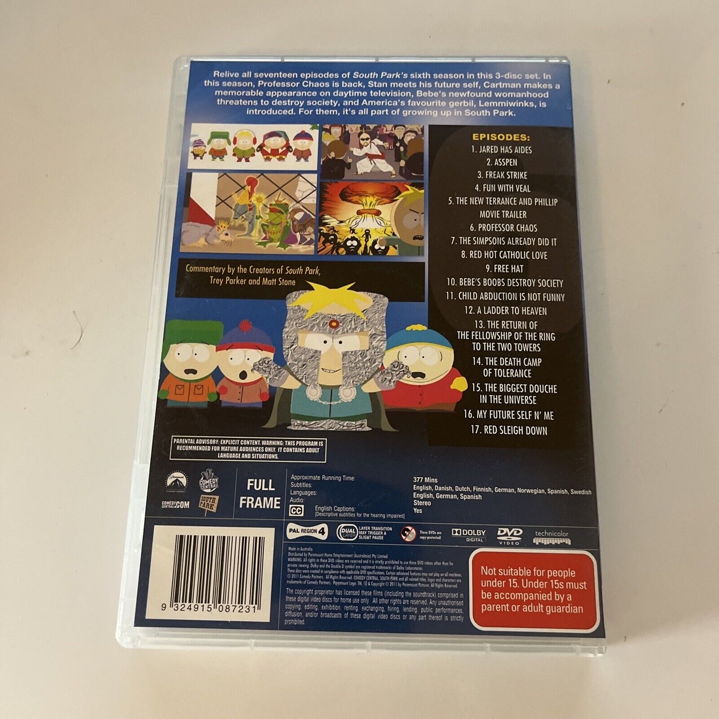 South Park : Season 6 (DVD, 2002, 3-Disc) Region 4