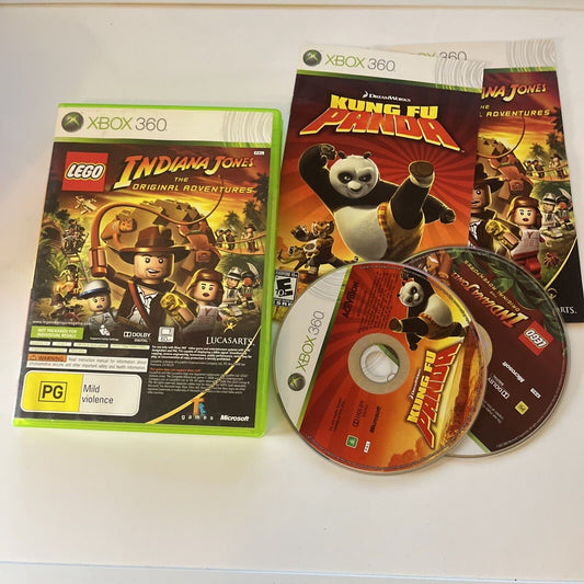 LEGO Indiana Jones The Original Adventure & Kung Fu Panda Xbox 360 Manual PAL