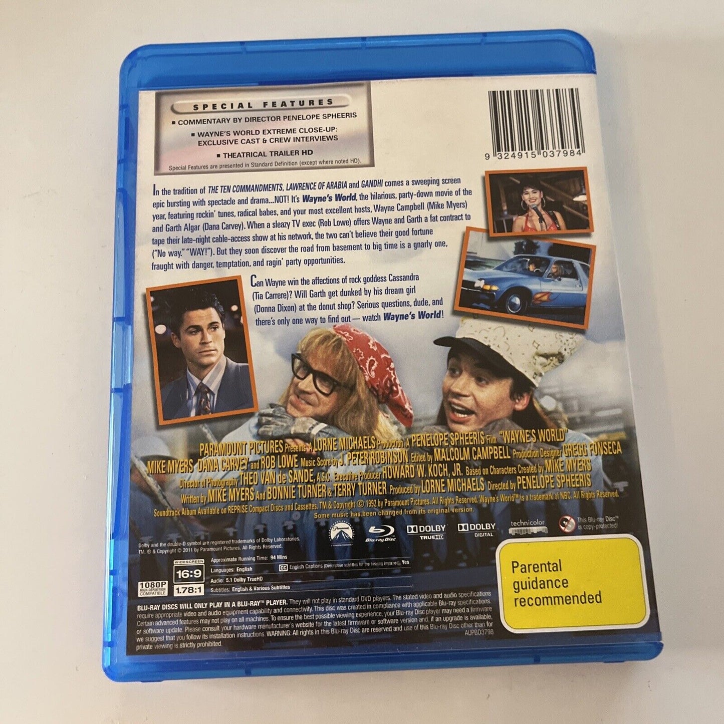 Wayne's World (Blu-ray, 1992) Dana Carvey, Mike Myers Region B