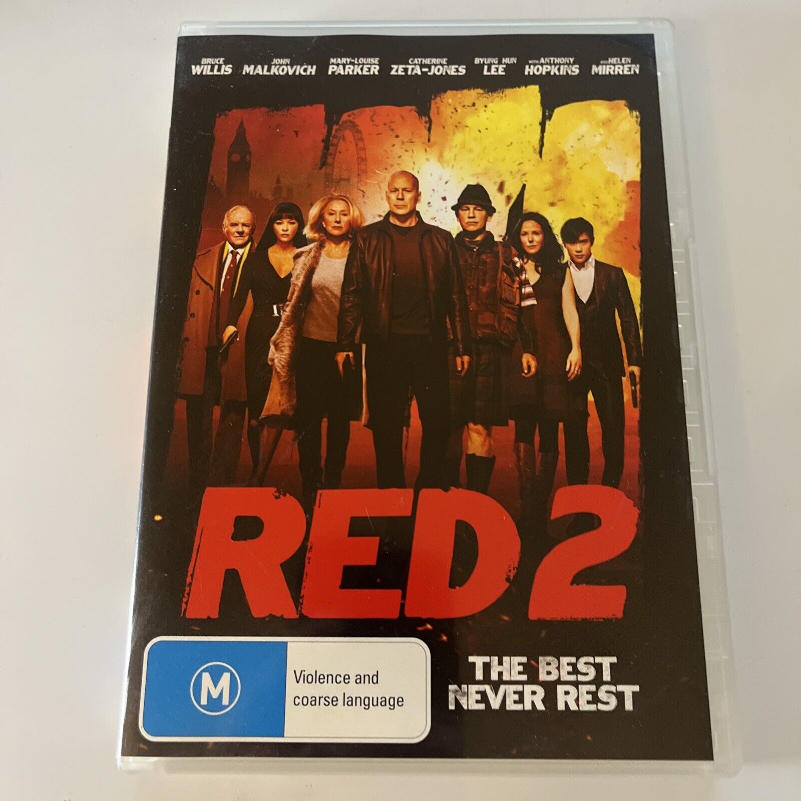 Red 2 (DVD, 2013) Helen Mirren, Bruce Willis, Anthony Hopkins Region 4 ...