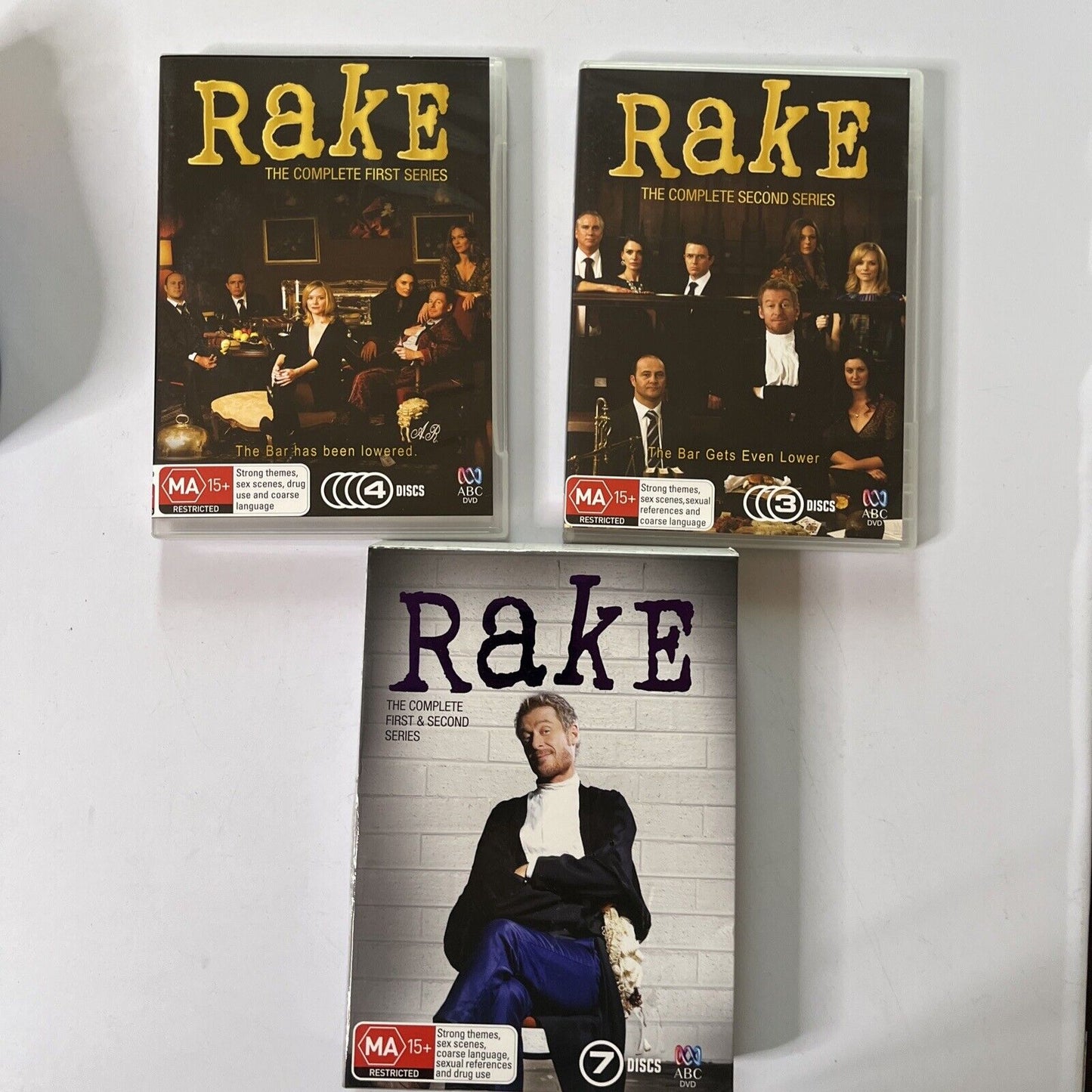 Rake : Series 1 & 2 (DVD, 2013, 7-Disc) Lisa Mccune, Hugo Weaving Region 4