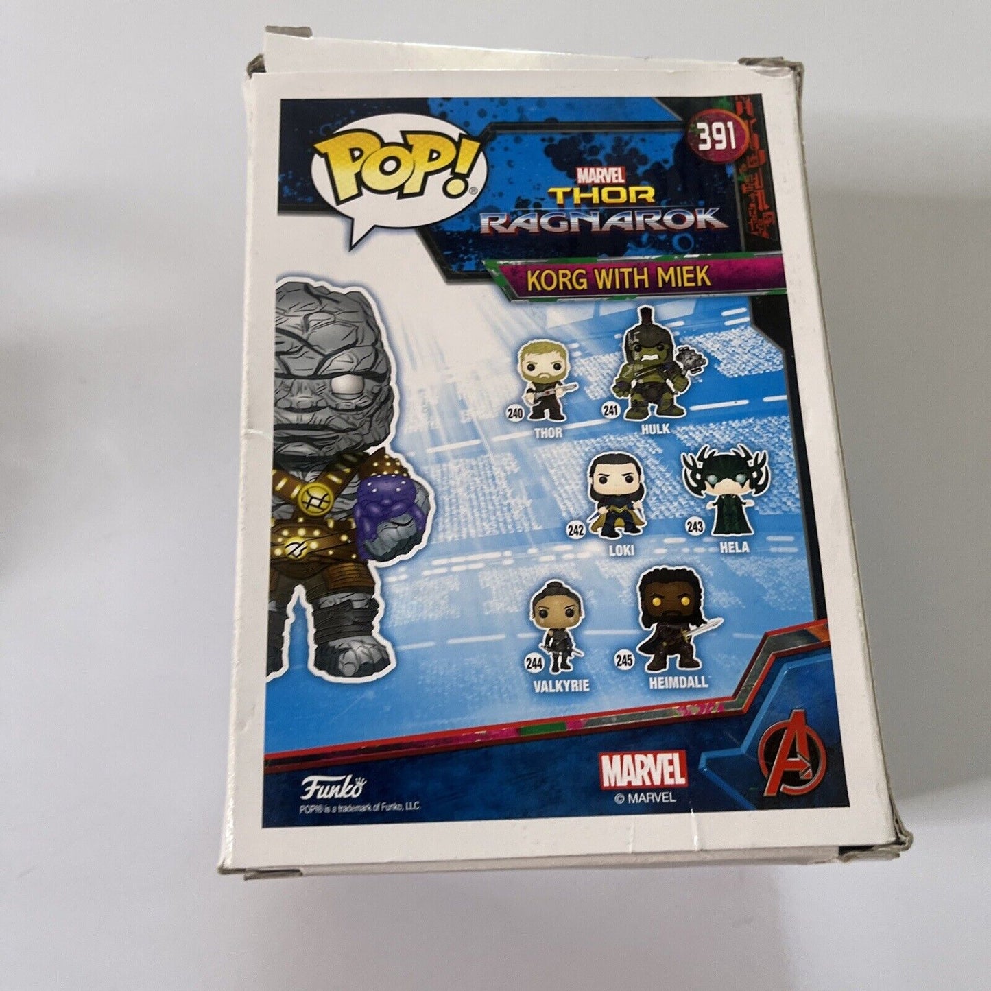 Korg with Miek Thor Ragnarok Marvel Pop! 2018 Vinyl Figure #391 Limited Edition