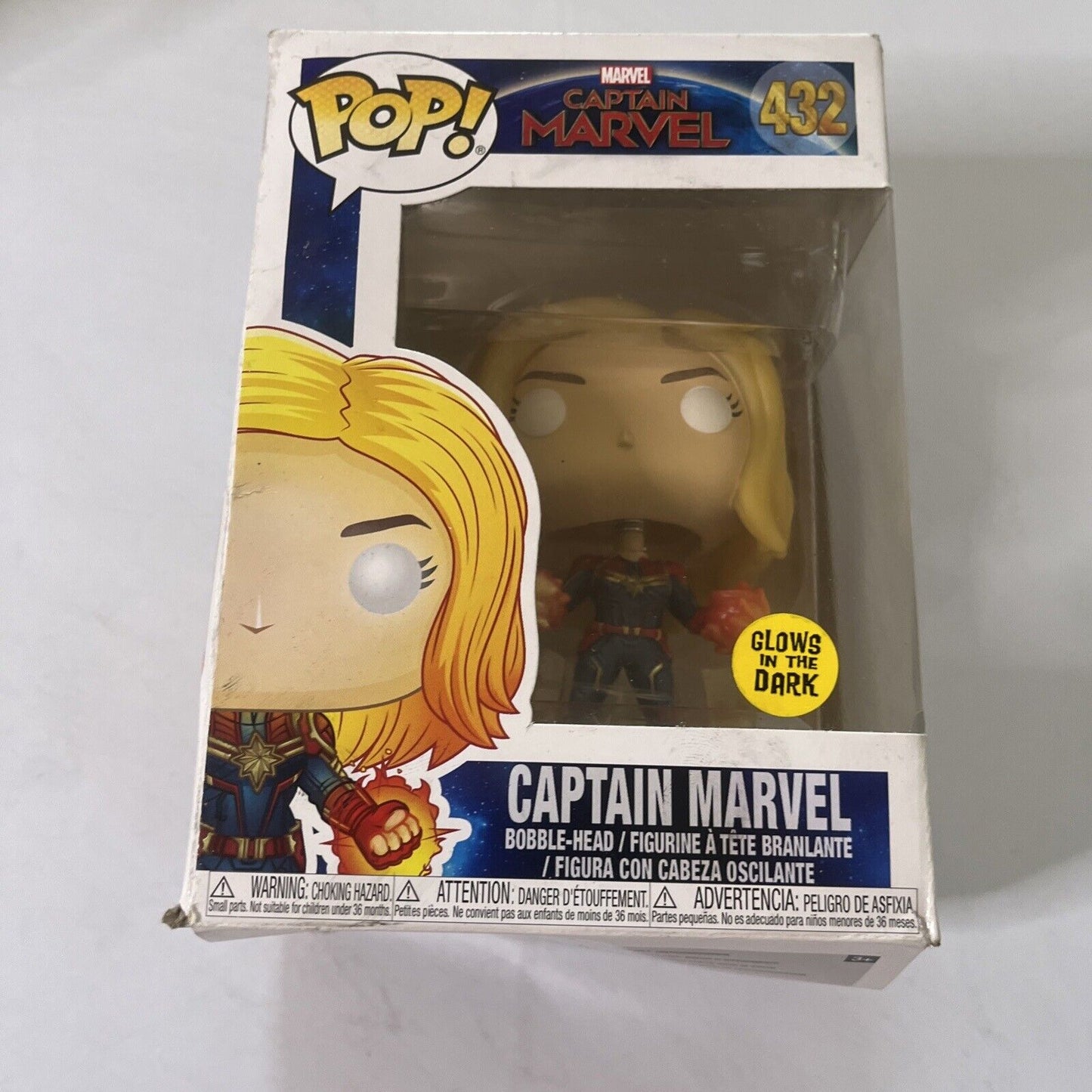 Captain Marvel Glow In The Dark #432 Funko Pop Vinyl Figure