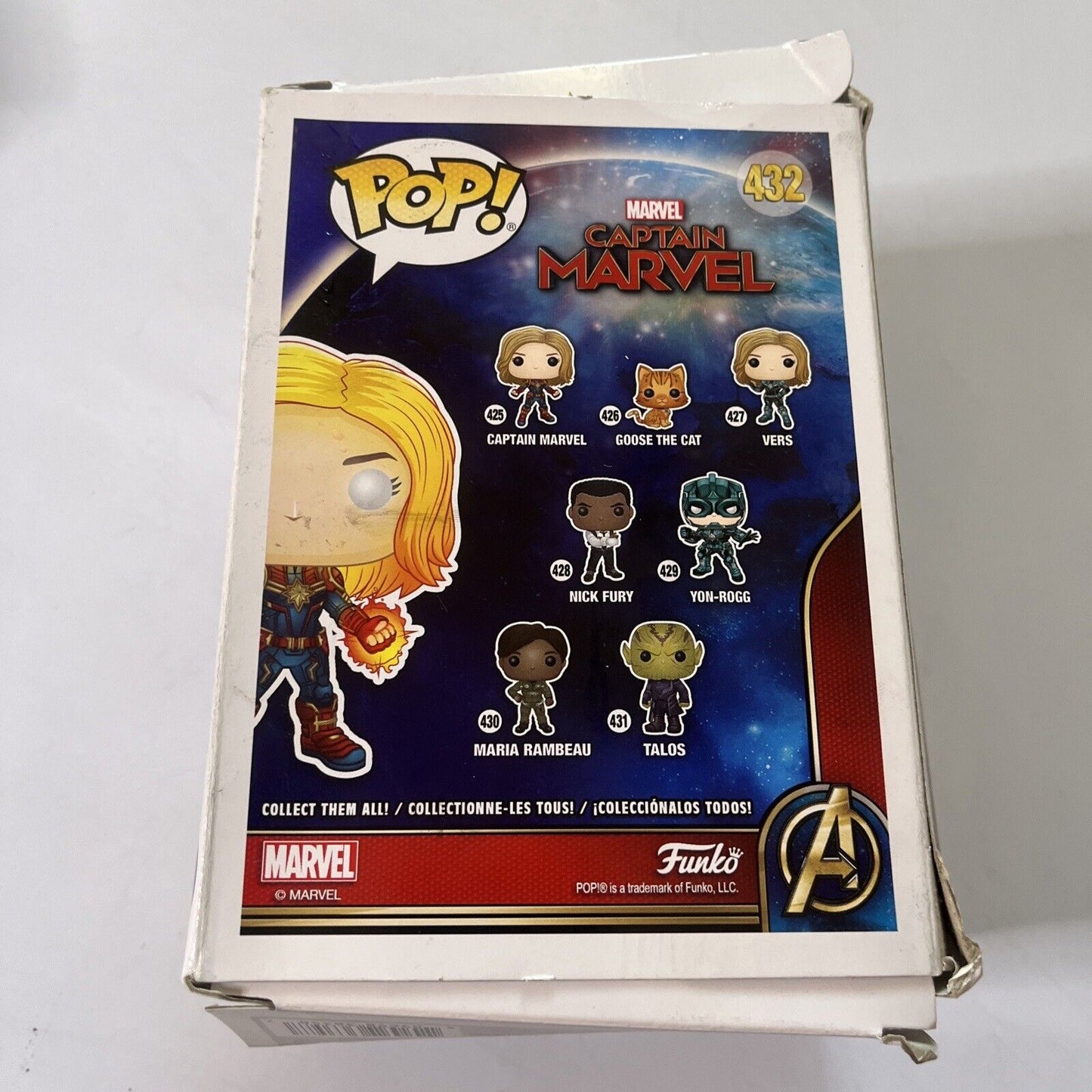 Captain Marvel Glow In The Dark #432 Funko Pop Vinyl Figure