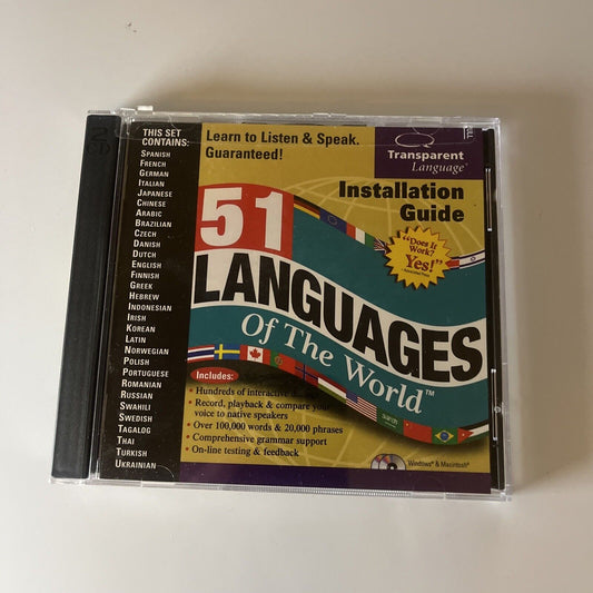 51 Languages Of The World PC CDROM Windows 95 *New Sealed*