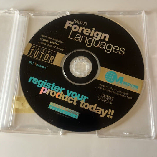 Learn Foreign Languages Easy Tutor PC CDROM 1997 Manaccom