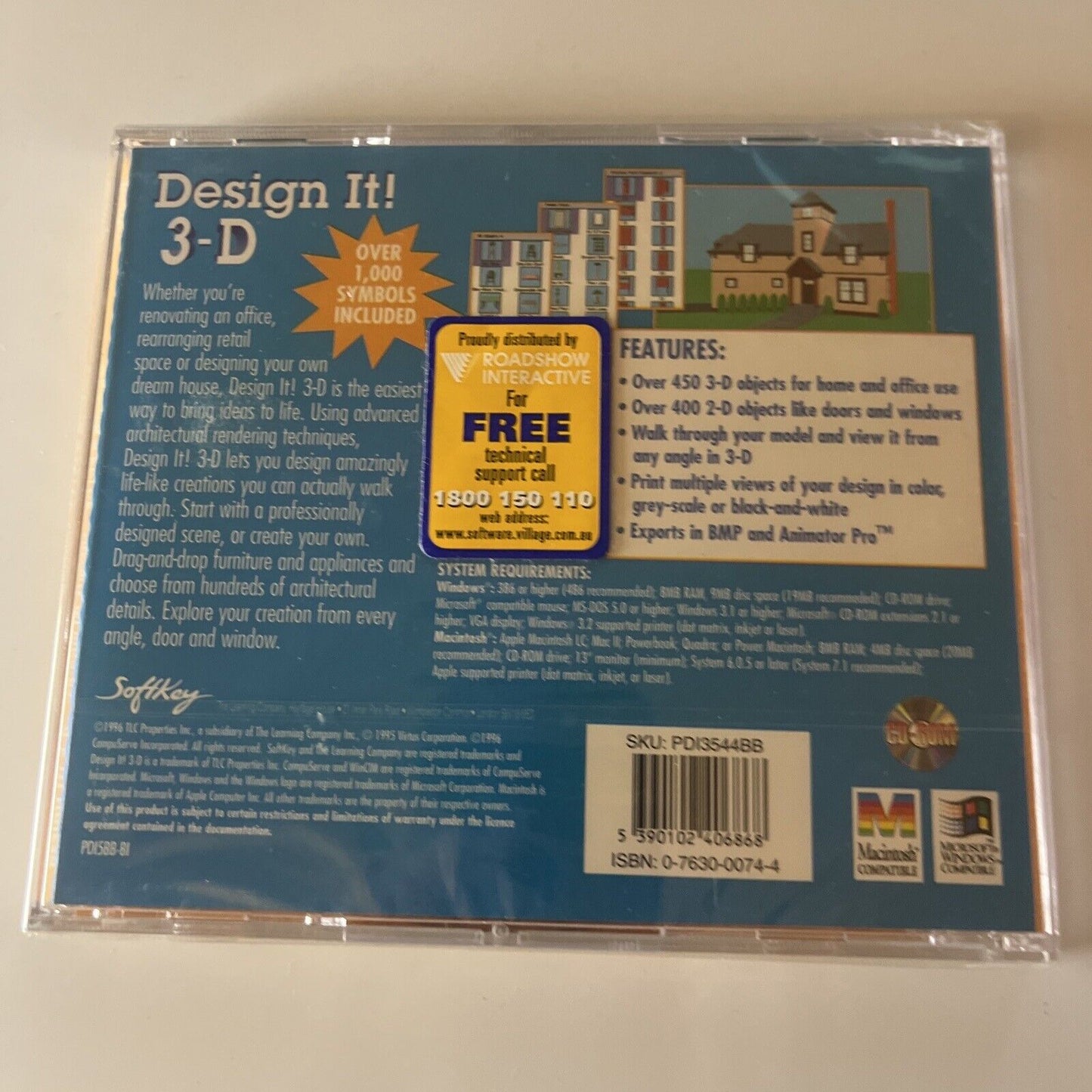Softkey: Design It! 3D PC Mac CDROM *New Sealed*