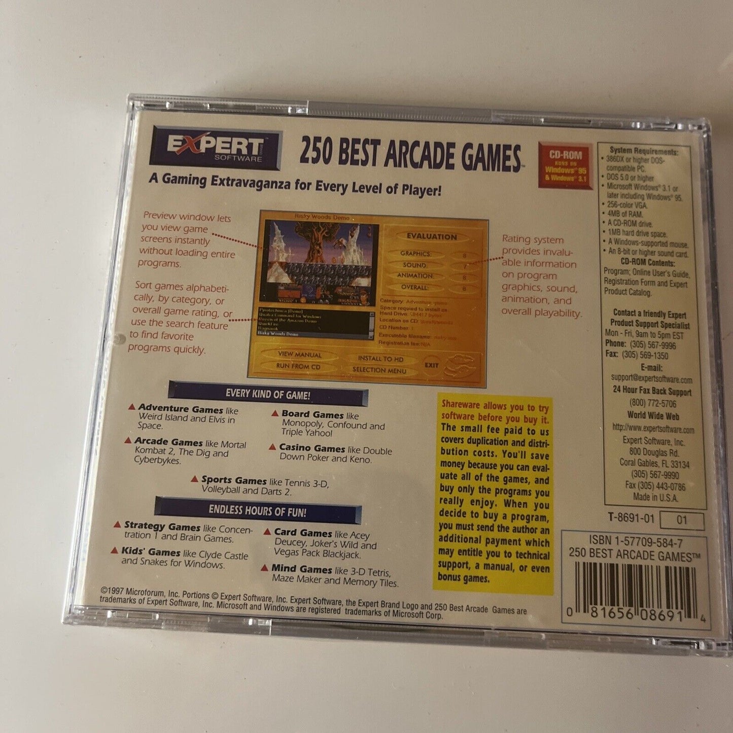 250 Best Arcade Games PC Win95 *New Sealed*