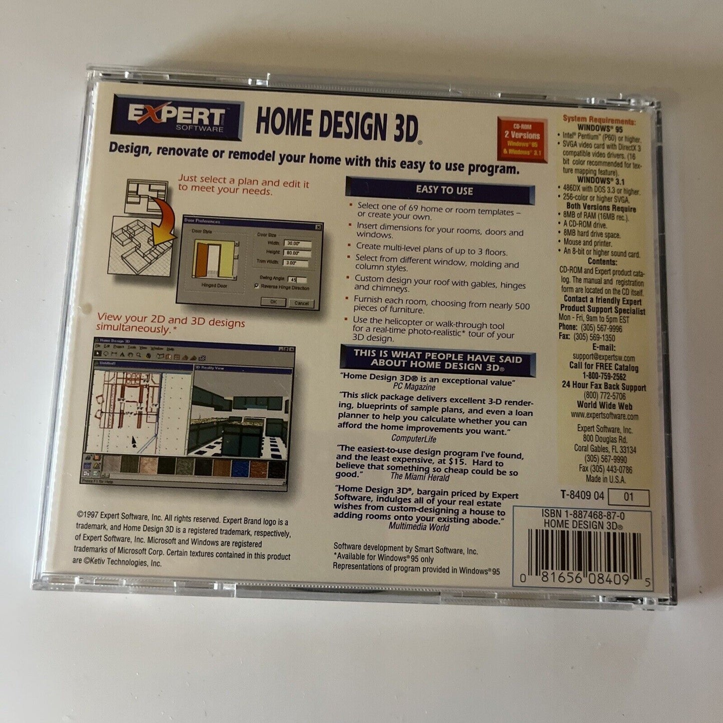 Home Design 3D PC CDROM 1997 Win95 Expert Software