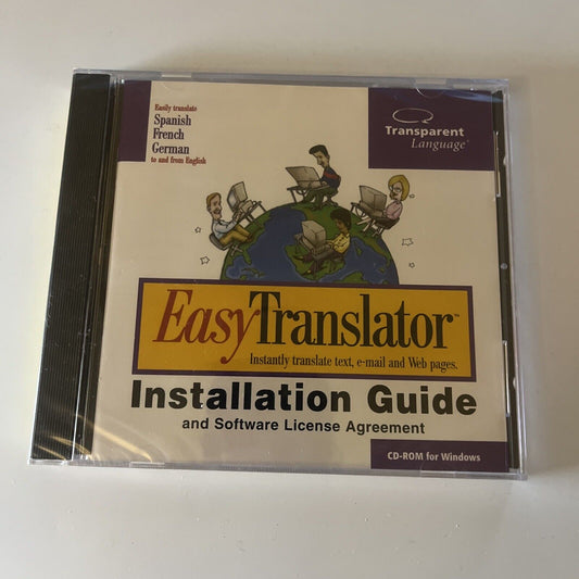 Easy Translator PC CDROM Win95 Transparent Language *New Sealed*