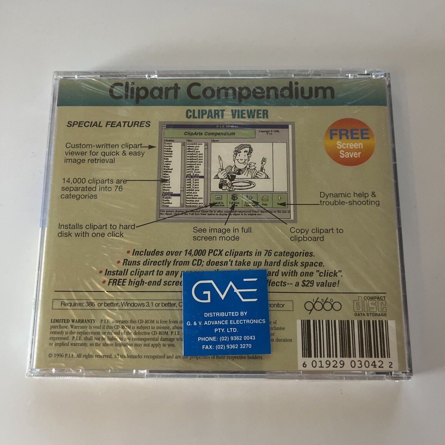 Clipart Compendium 14000 Clipart Files PC CDROM Win95 *New Sealed*