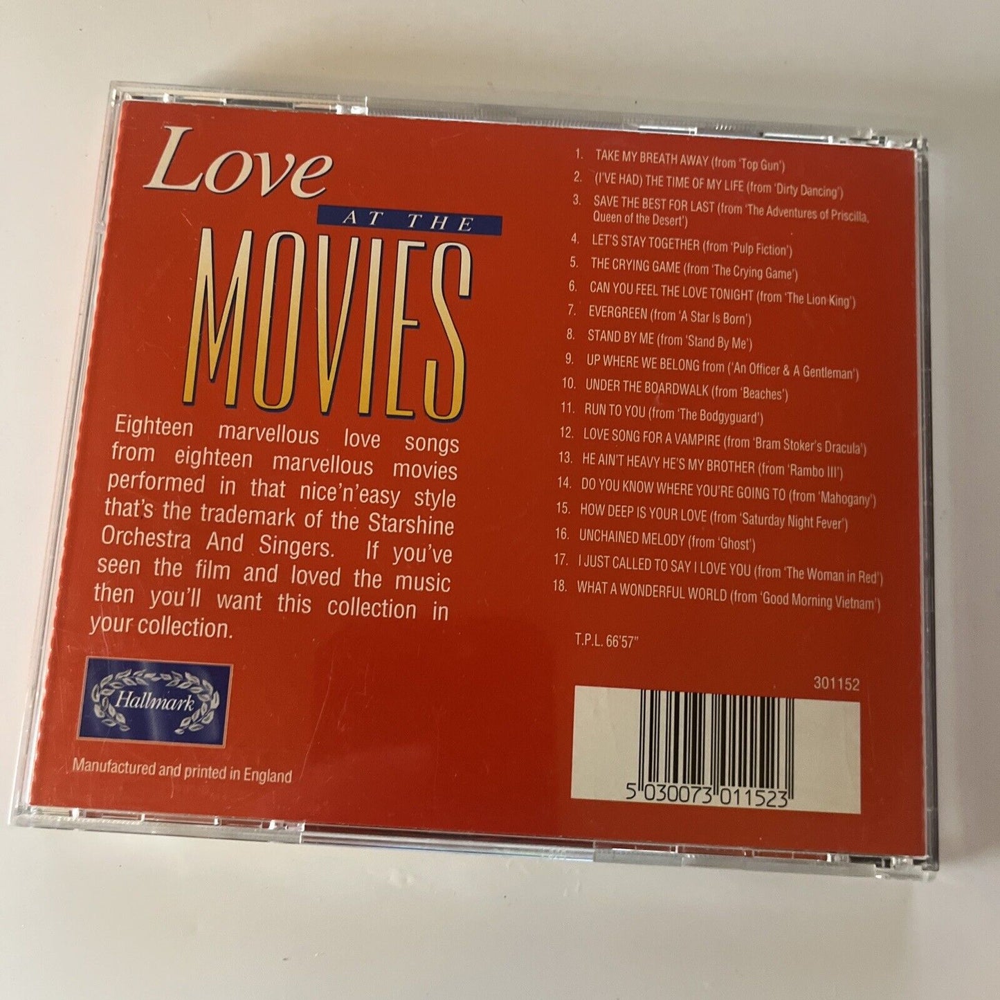 Love At The Movies By The Starshine Orchestra & Singers (CD, 1995) Hallmark