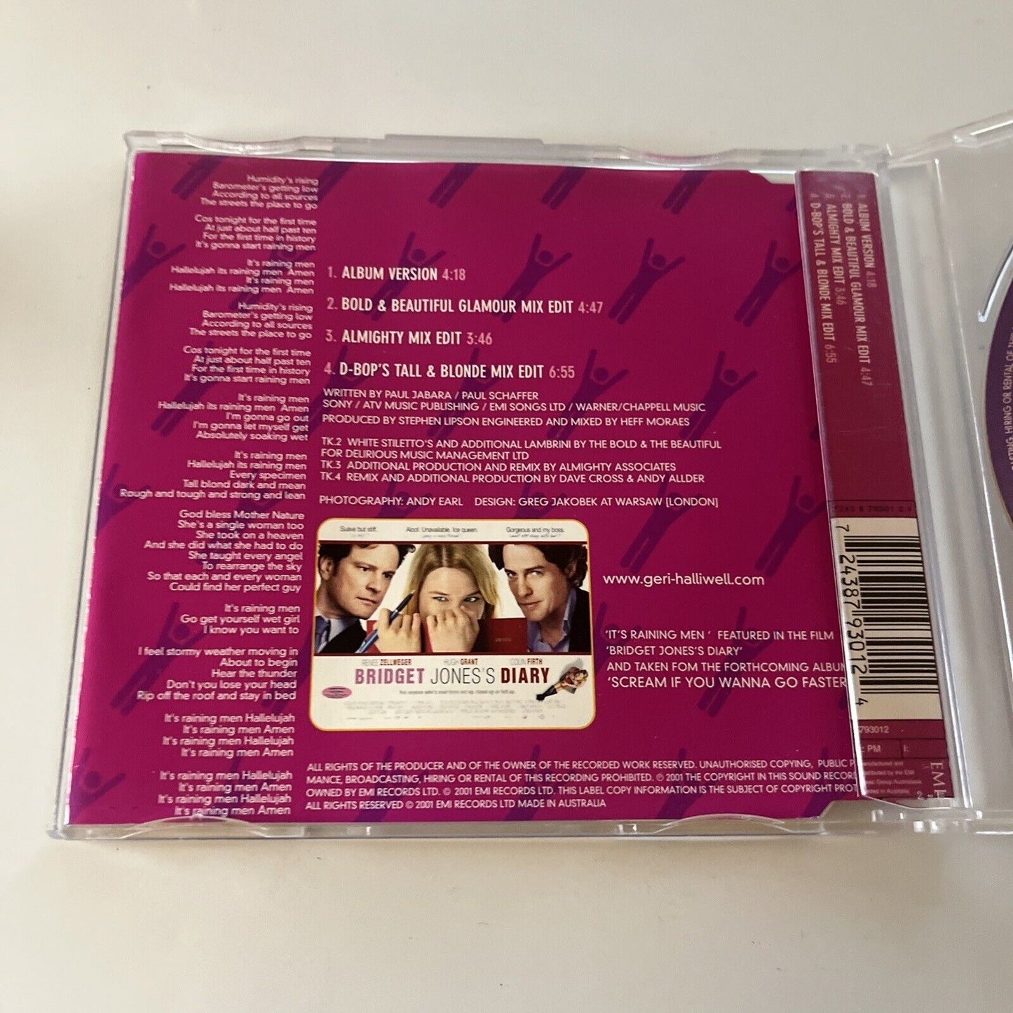 Geri Halliwell - It's Raining Men (CD, 2001) Single