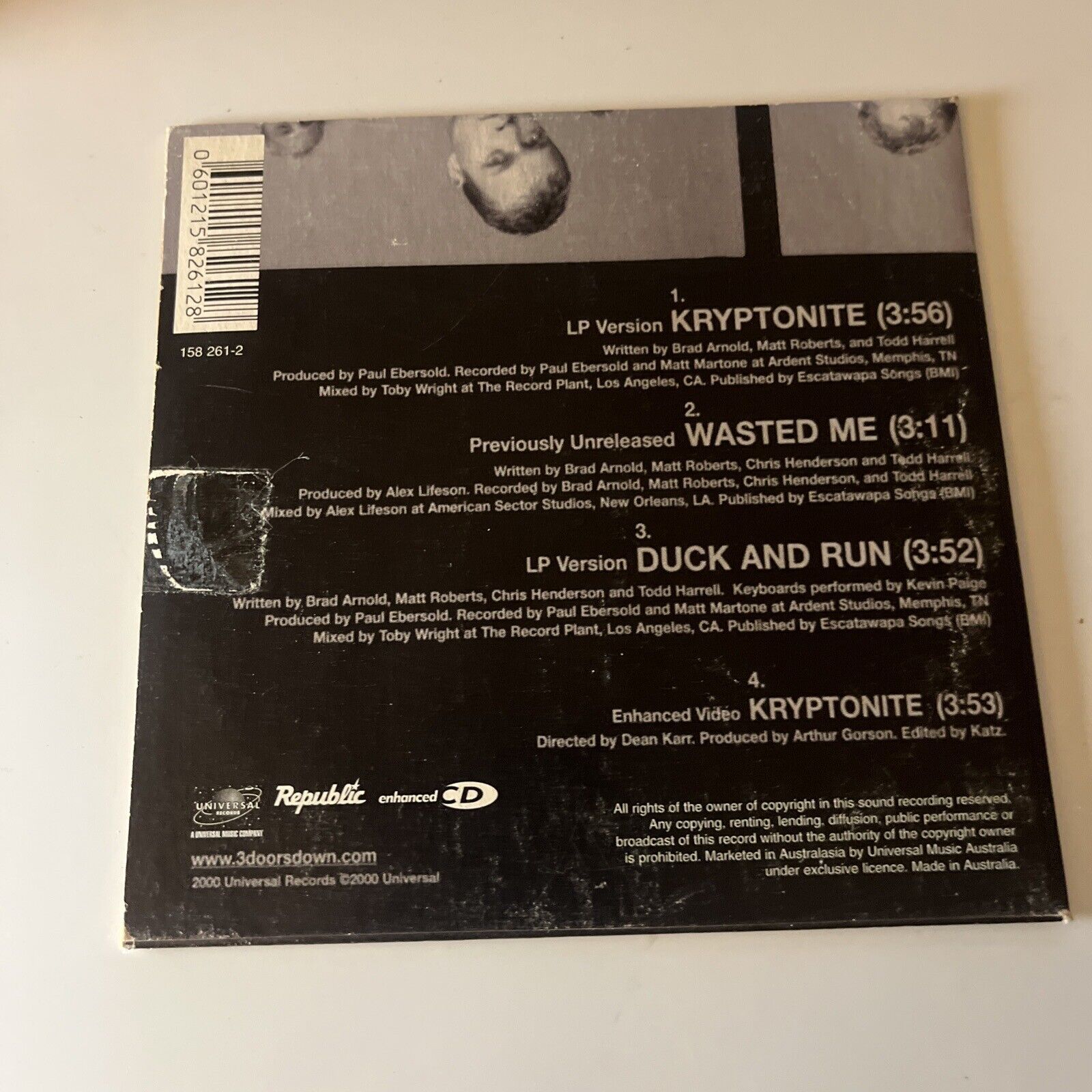 3 Doors Down Kryptonite CD 2000 Single Retro Unit 3 doors down kryptonite cd 2000 single retro unit