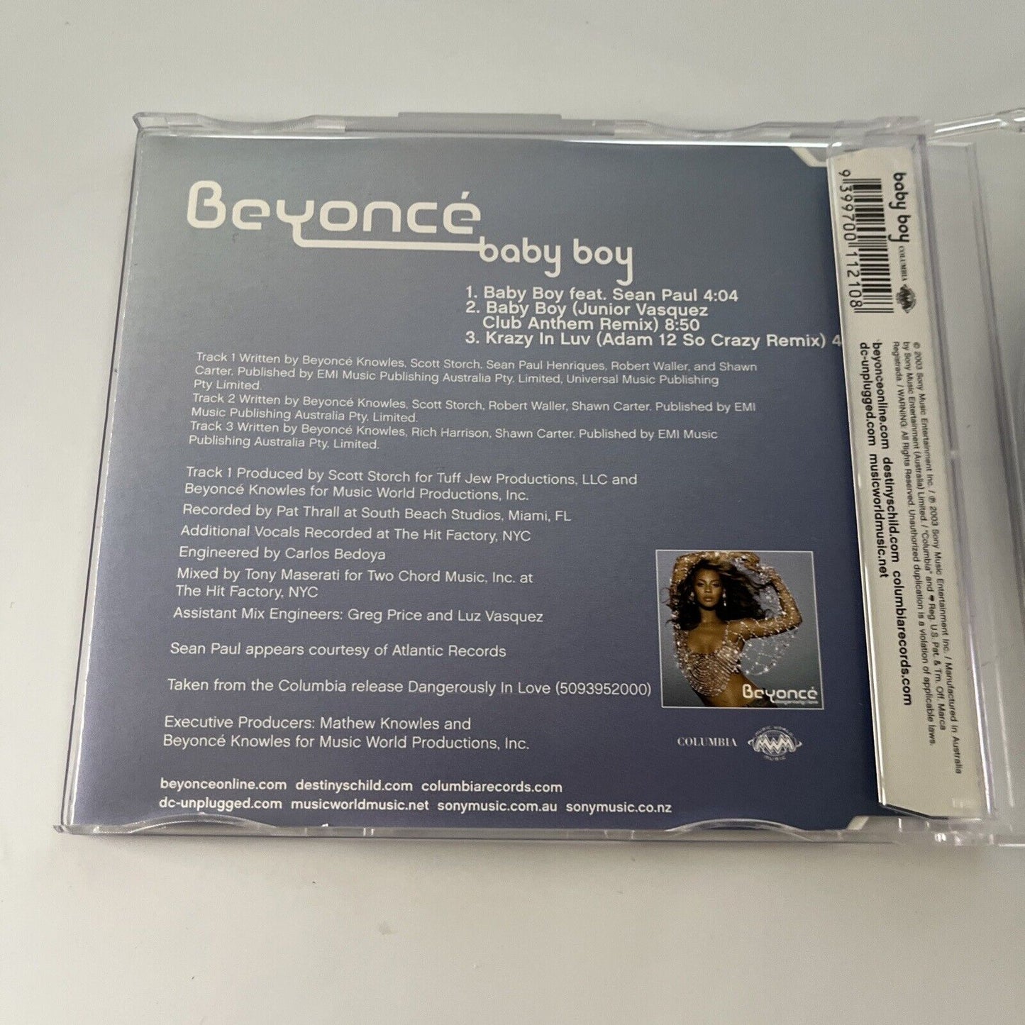 Beyoncé - ft. Sean Paul - Baby Boy (CD, 2003) Single