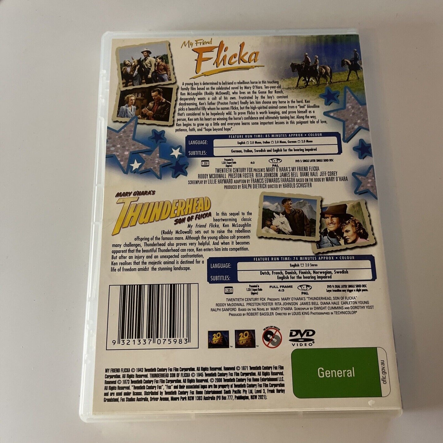 My Friend Flicka / Thunderhead Son Of Flica (DVD, 1973, 2-Disc) Region 4  NEW