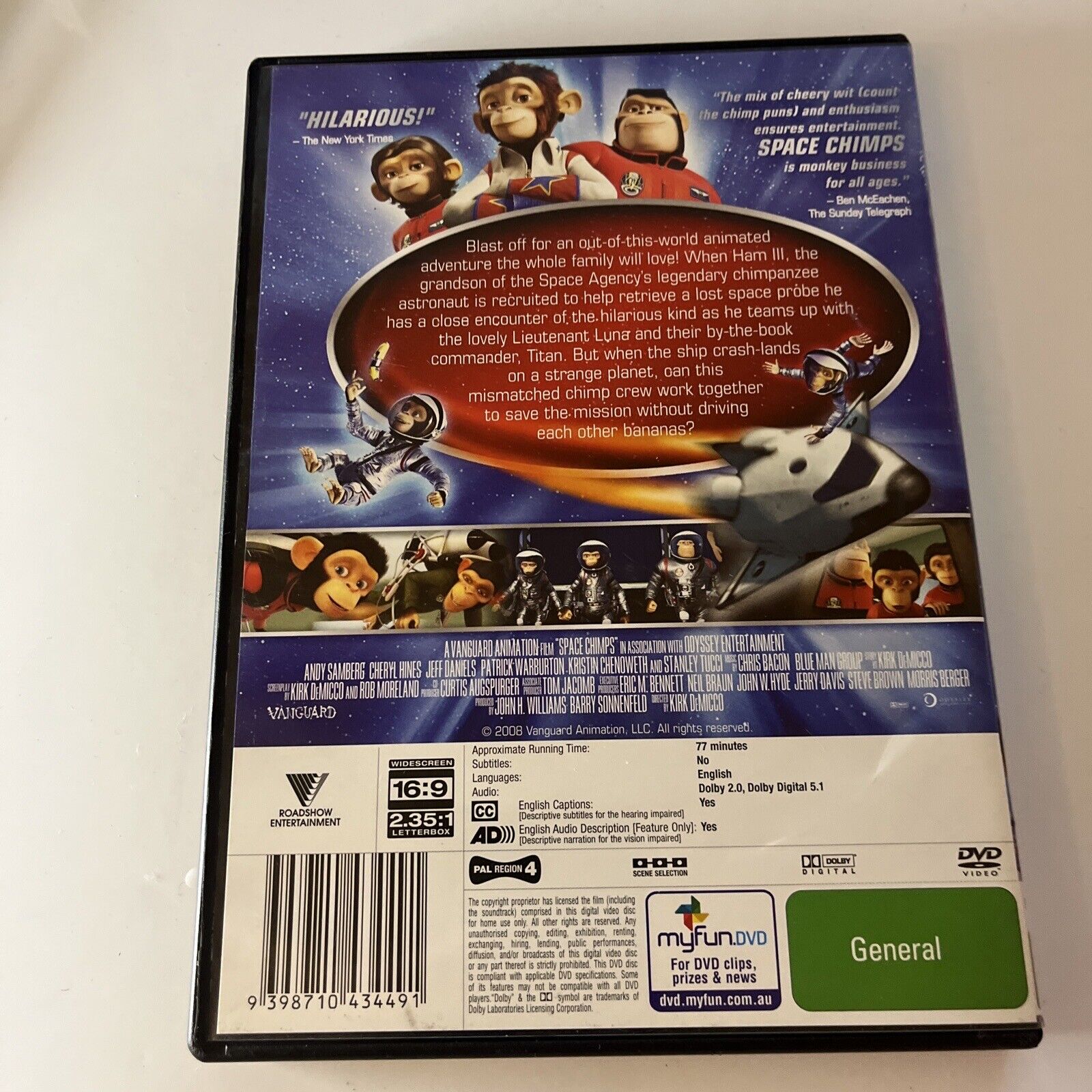 Space Chimps (DVD, 2008) Jeff Daniels, Stanley Tucci Region 4 – Retro Unit